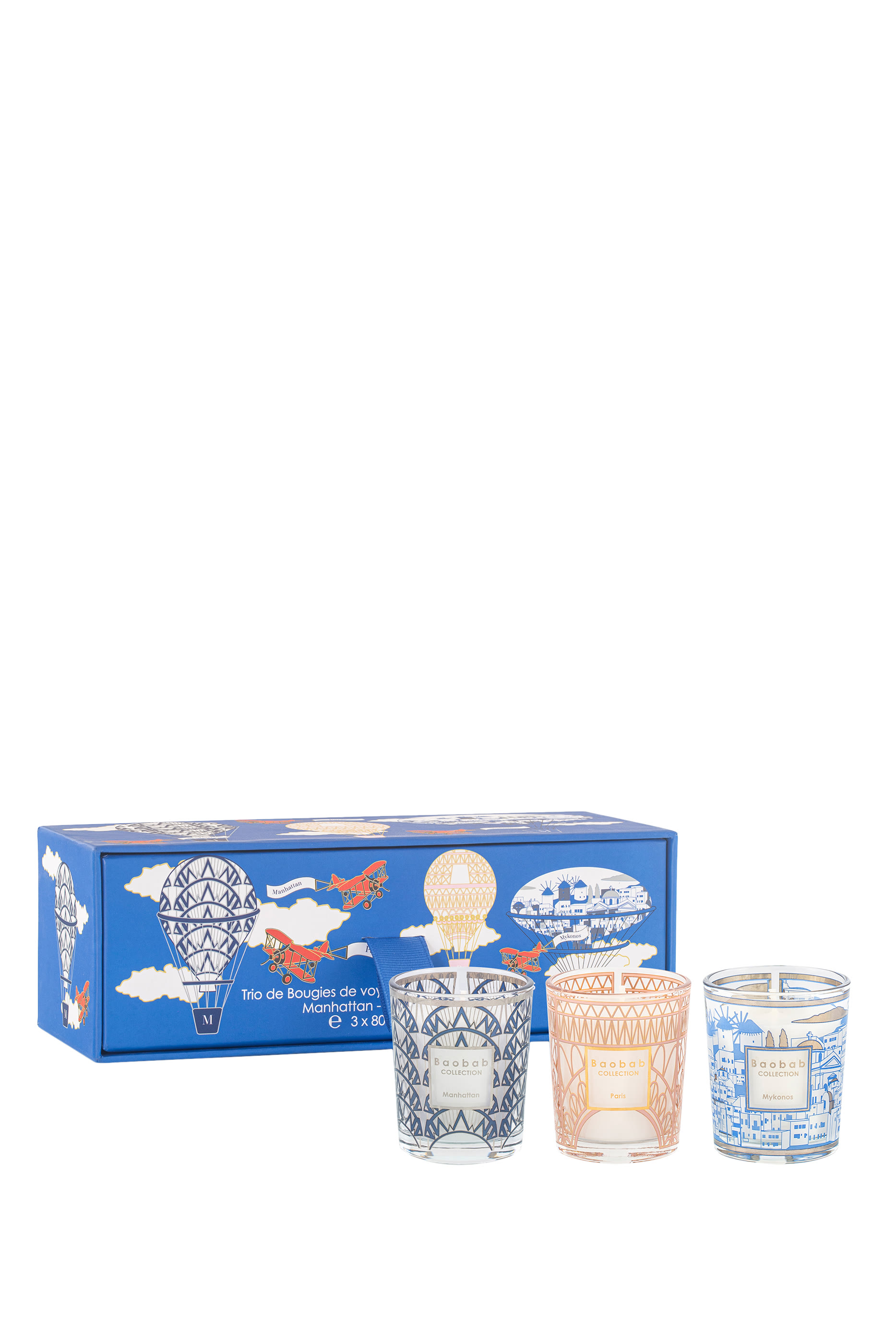 Trio Travel Candles My First Baobab Manhattan-Paris-Mykonos