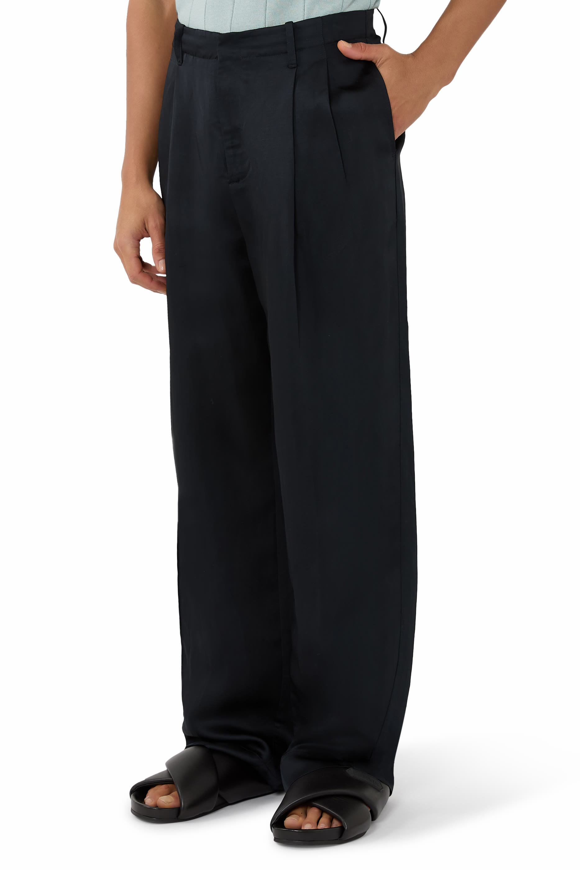 Wilson Wide Leg Satin Trousers