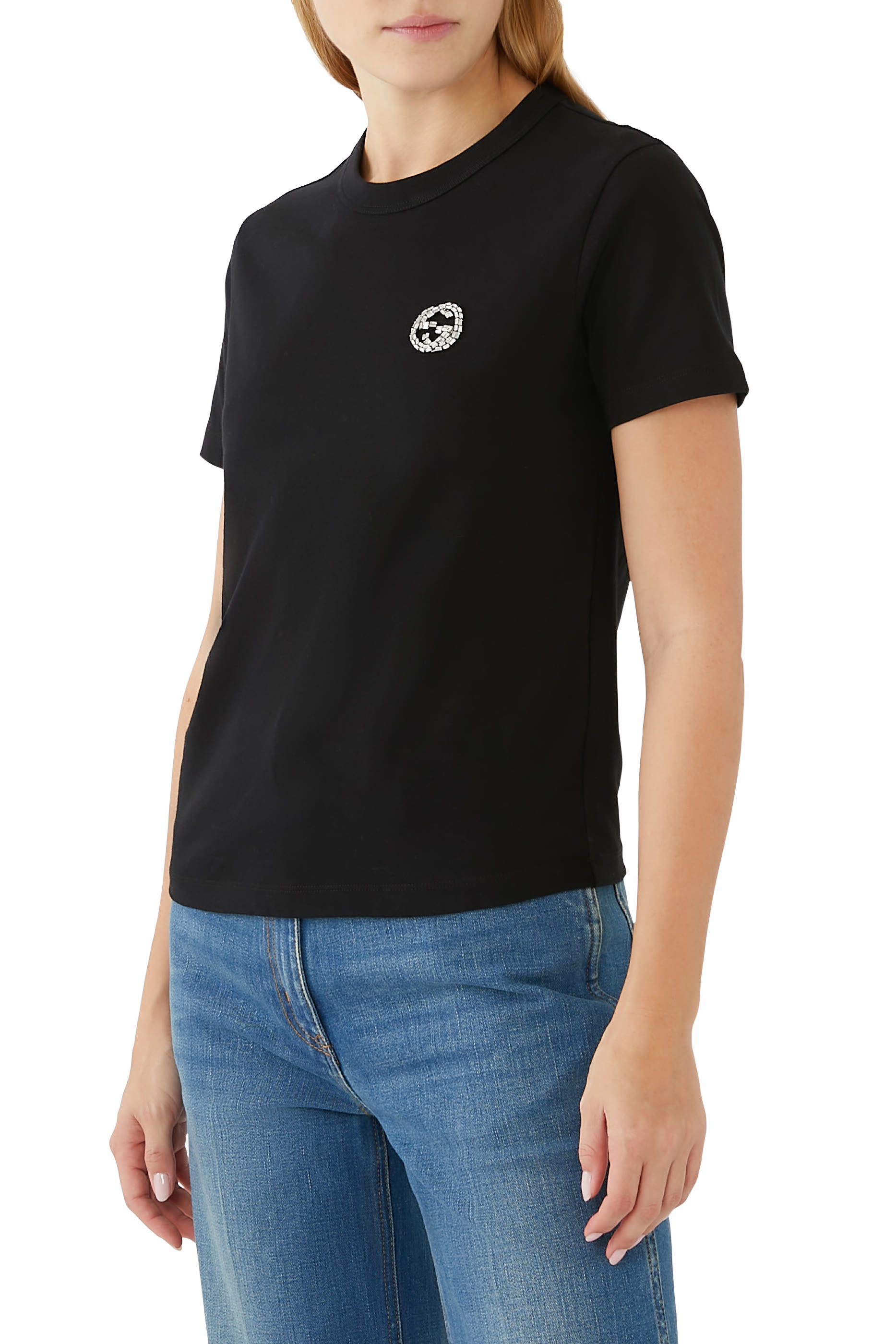 Crystal Embellished Logo T-Shirt