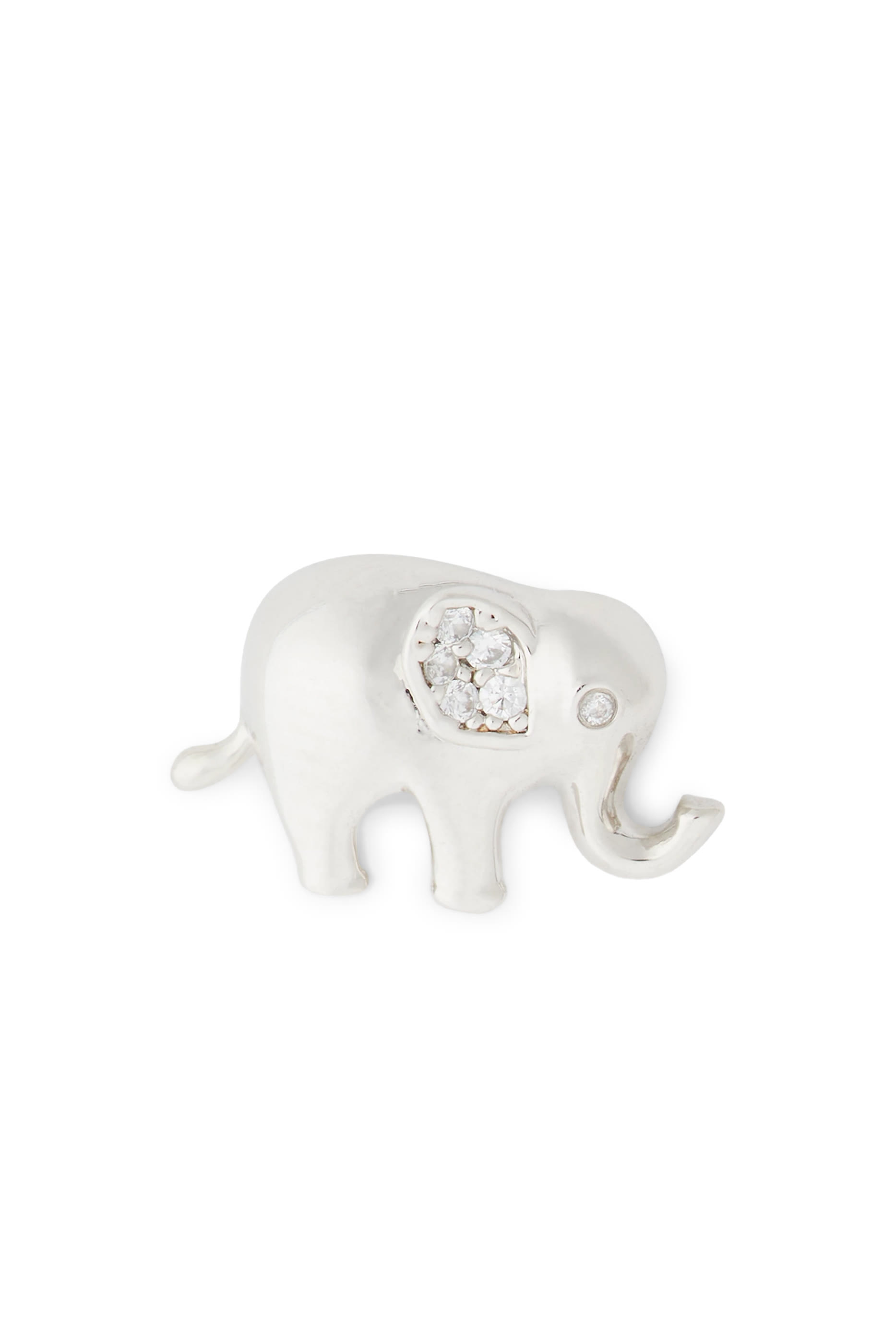 Precious Elephant Studs, Plated Metal & Cubic Zirconia, Titanium Posts