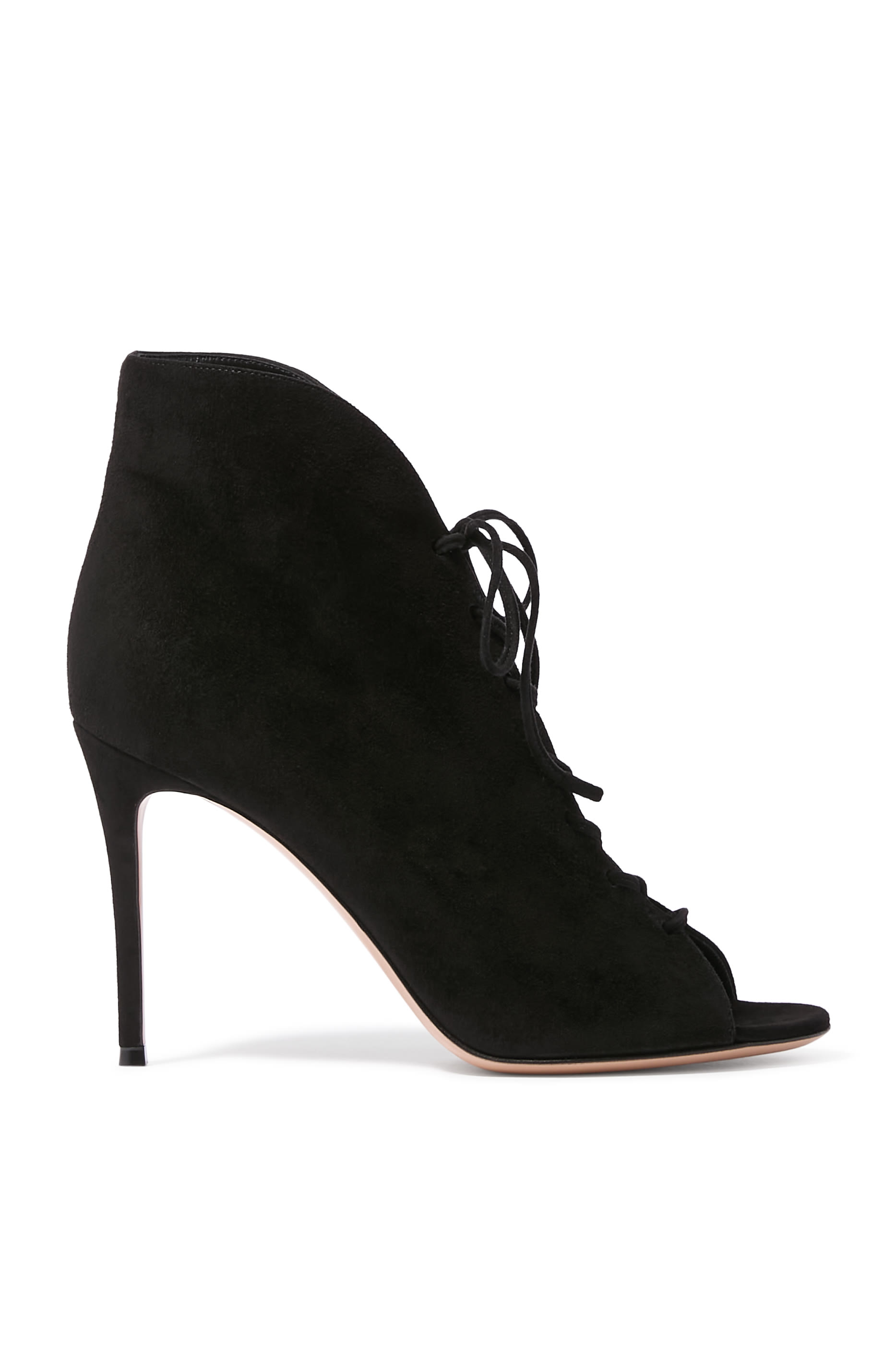 Lace-Up Open-Toe Booties