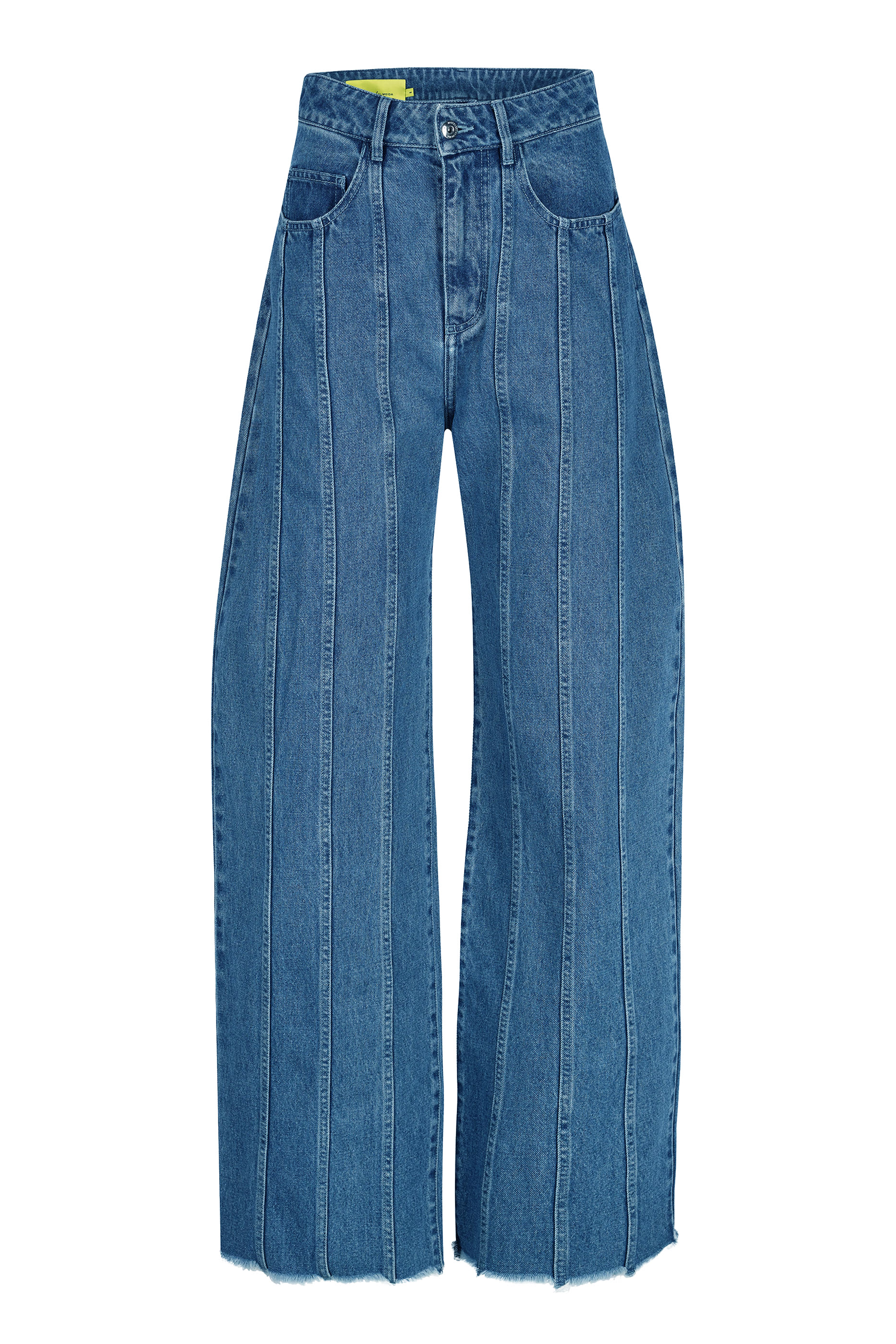 Denim Boyfriend Trousers with Seam Lines