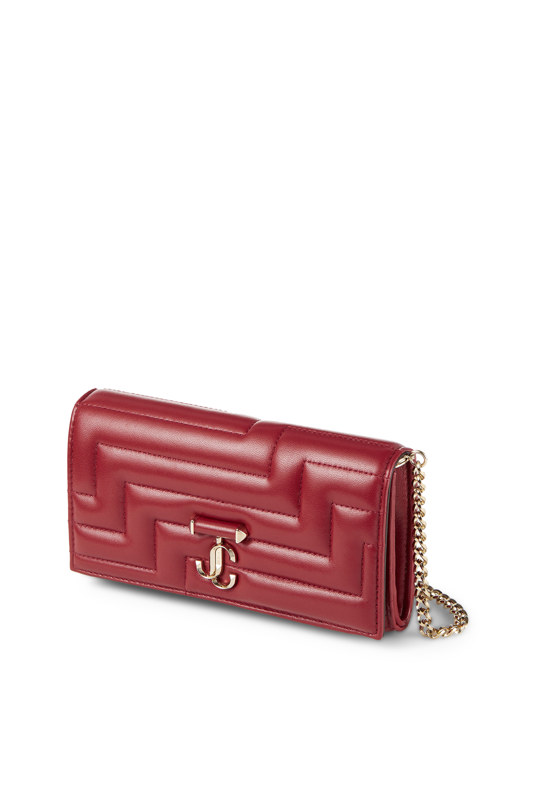 Avenue Quilted Leather Wallet With Chain Strap