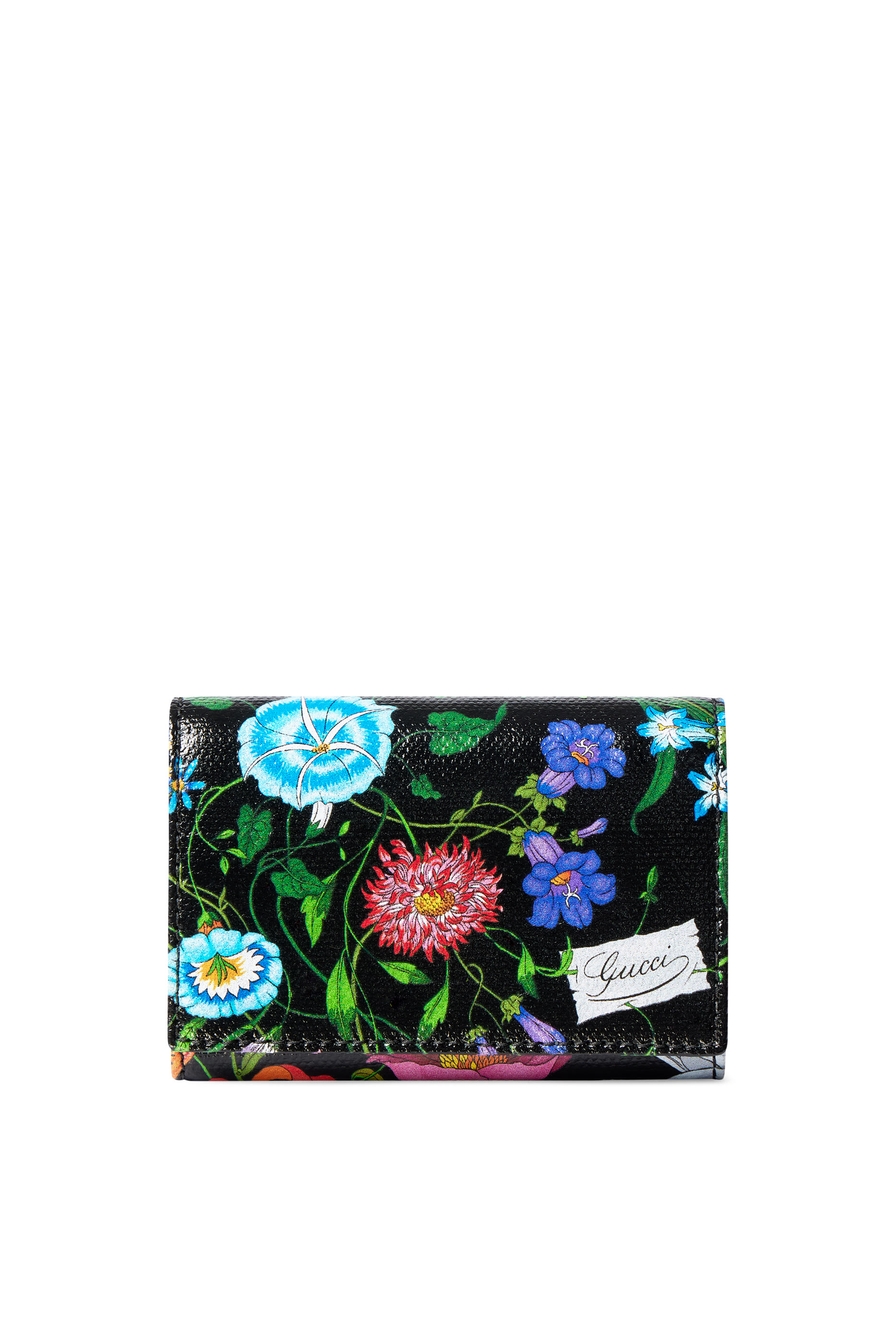 Flora-Motif Bi-Fold Card Case