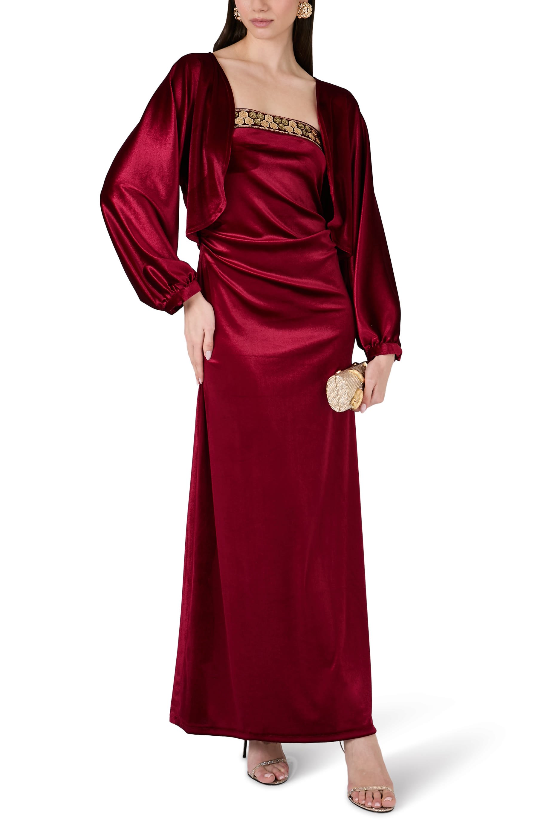 Velvet Blossom Strapless Dress and Jacket 