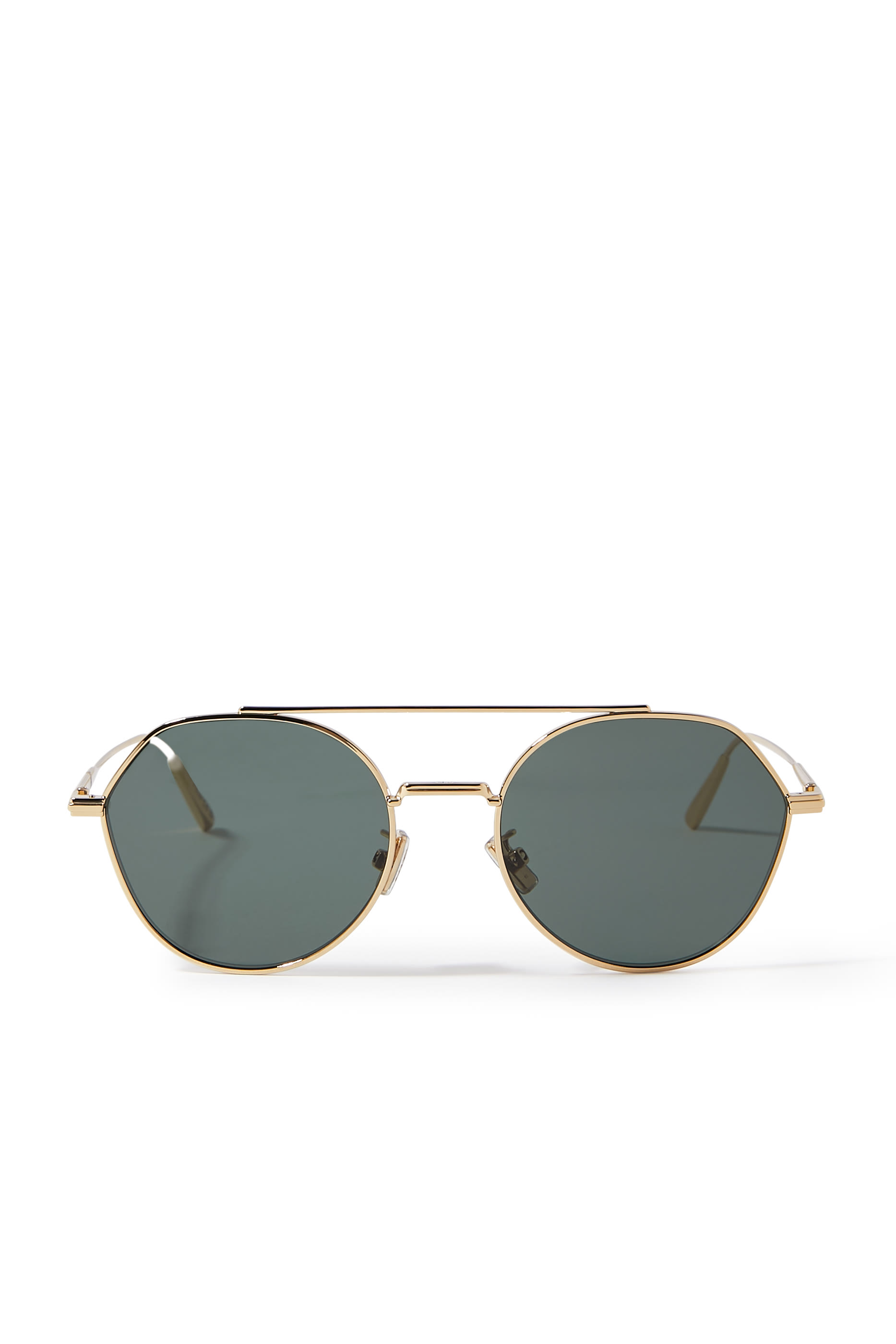 DiorBlackSuit R6U Gold Geometric Sunglasses