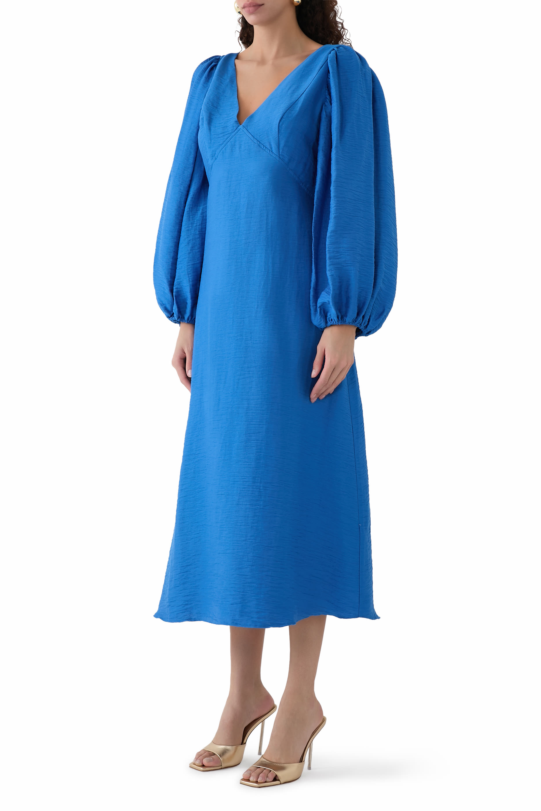 Balloon Sleeve Zendaya Midi Dress