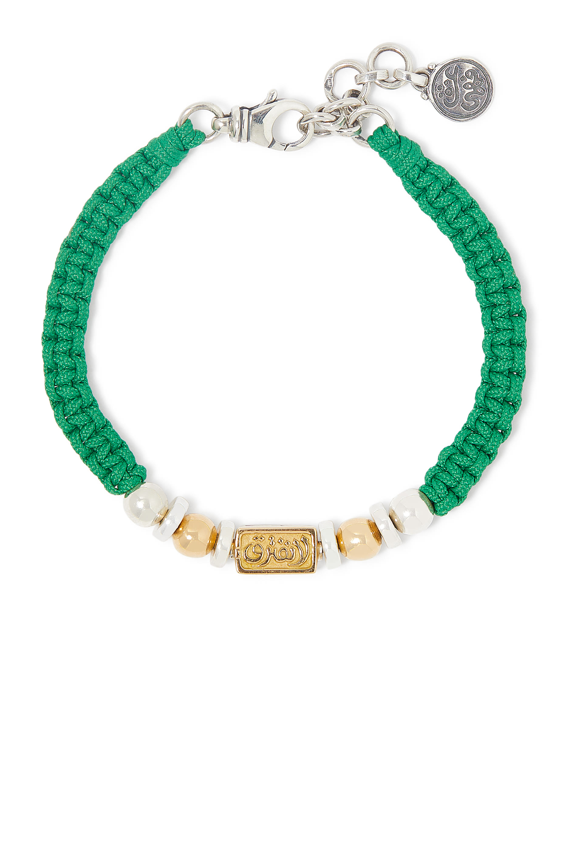 Never Apart Braided Bracelet,  18k Yellow Gold with Sterling Silver & Fabric