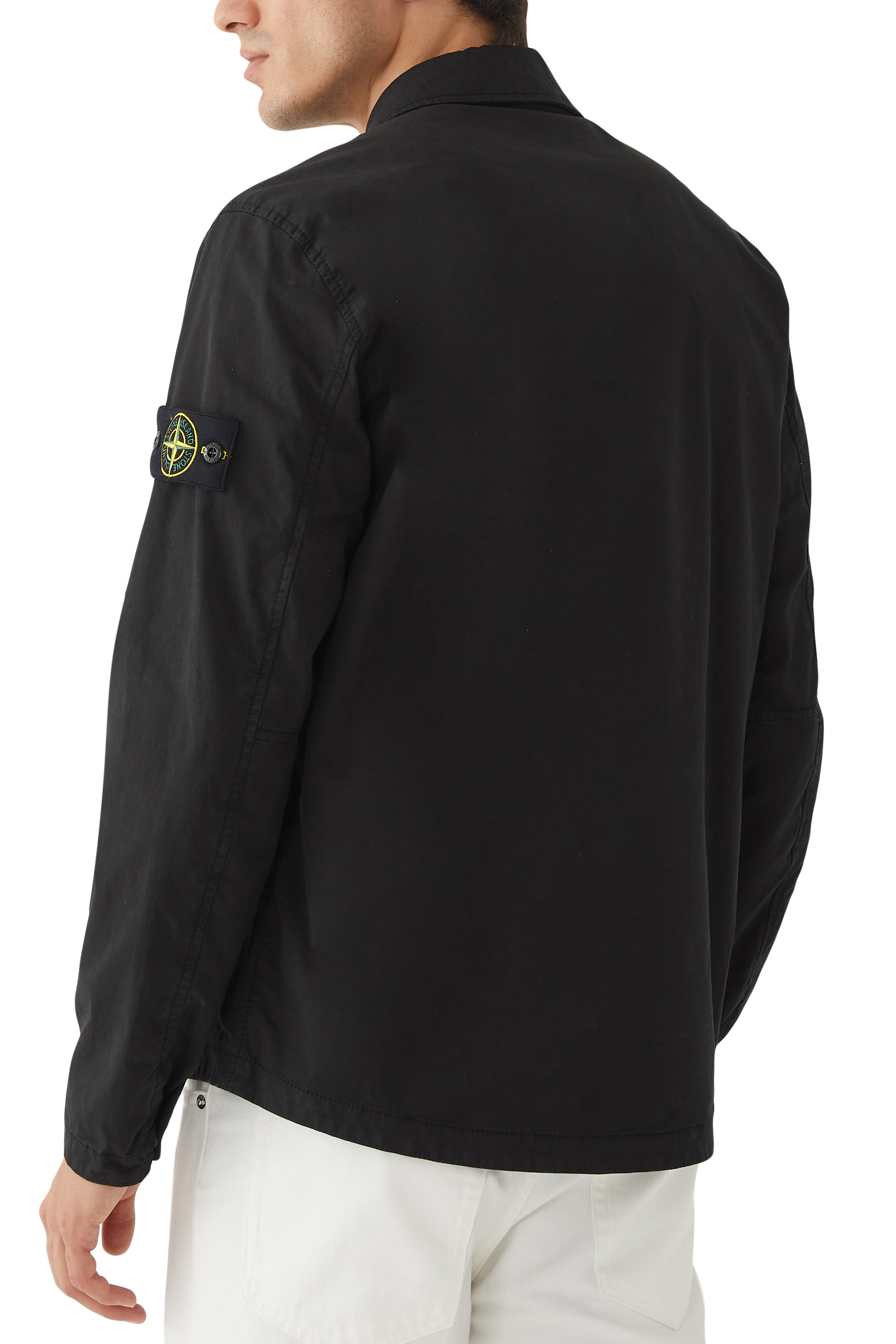 Stretch Cotton Shirt Jacket