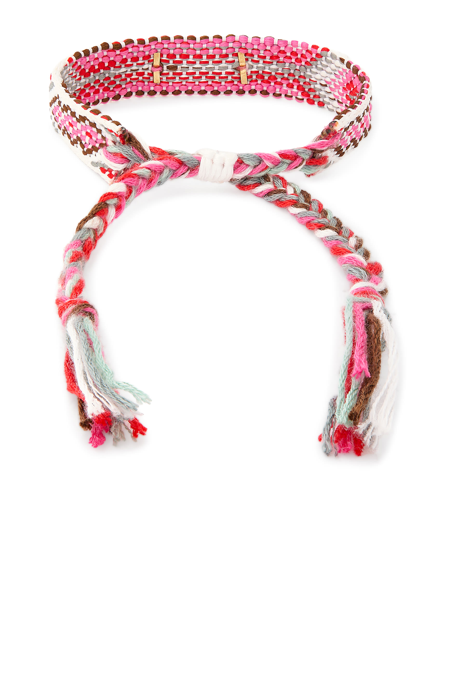 Hob Woven Bracelet, Fabric & 18k Yellow Gold