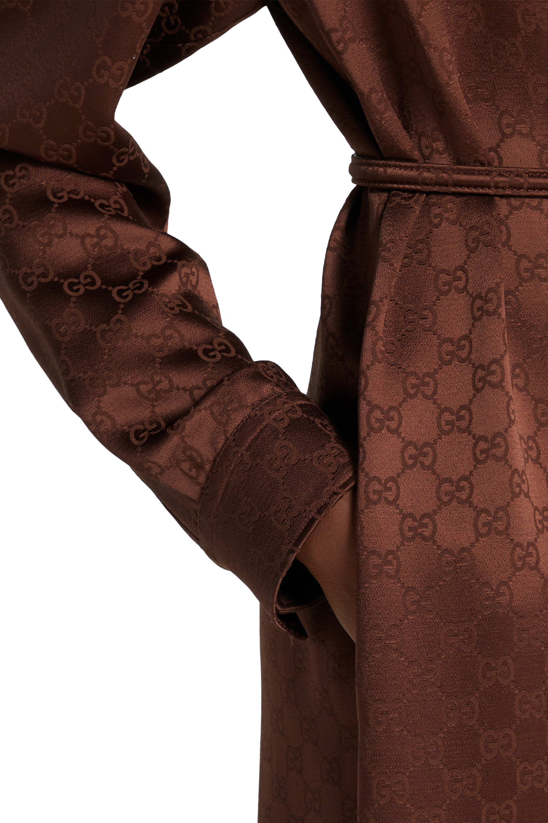 GG Satin Dress with Double G Belt