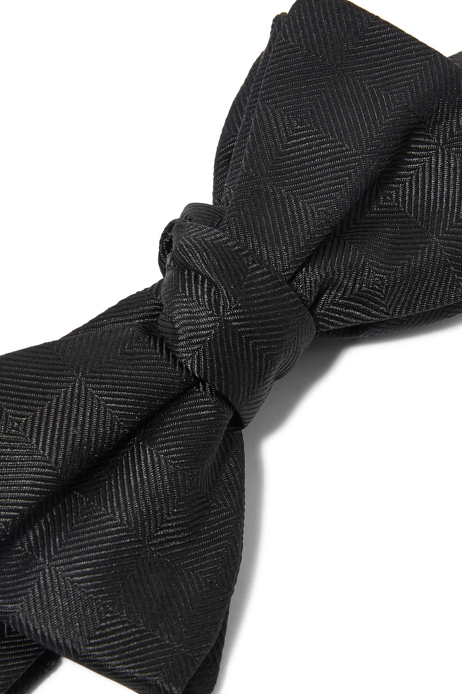 Geometric Print Silk Bow Tie