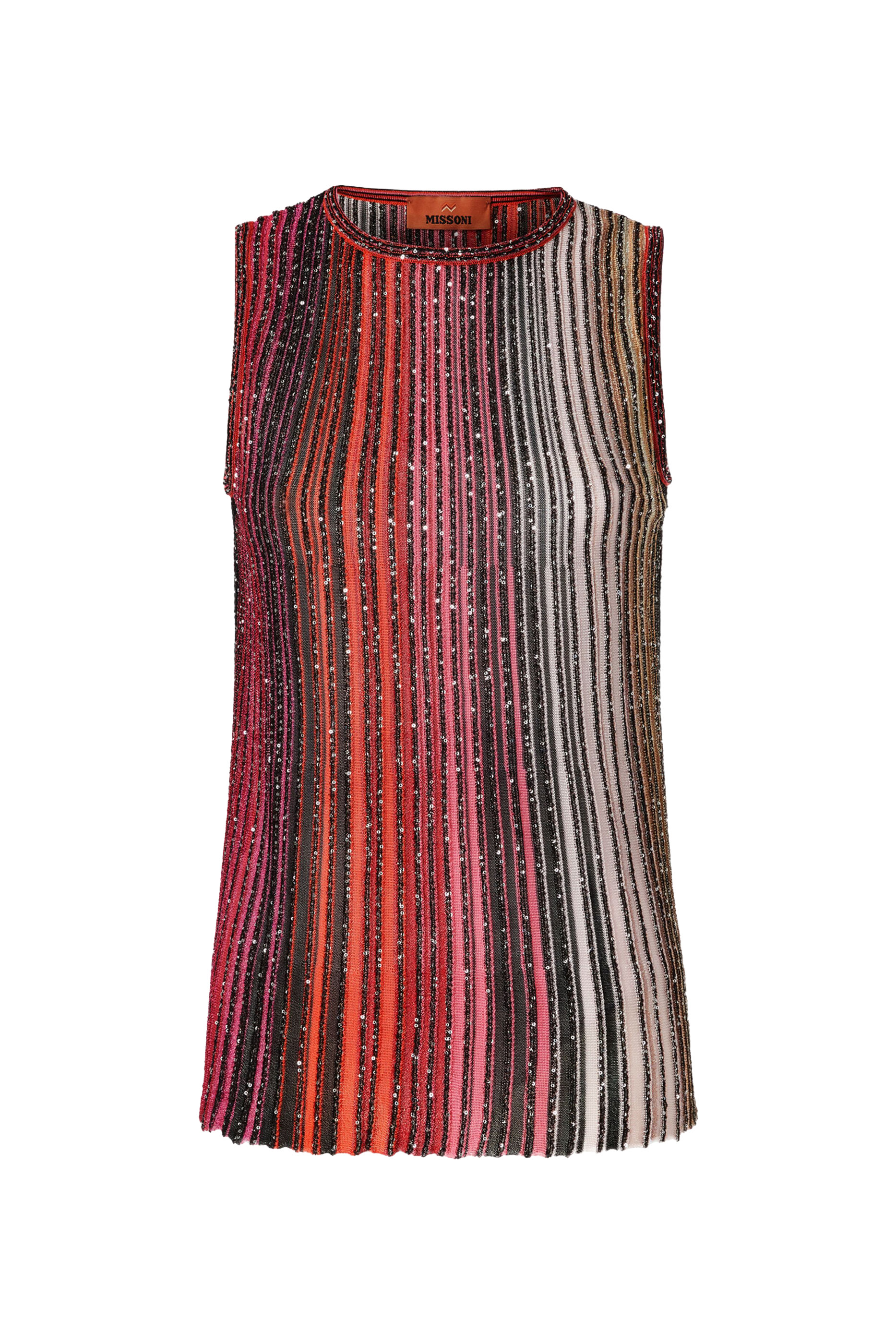 Partialized Knit Sequinned Sleeveless Top