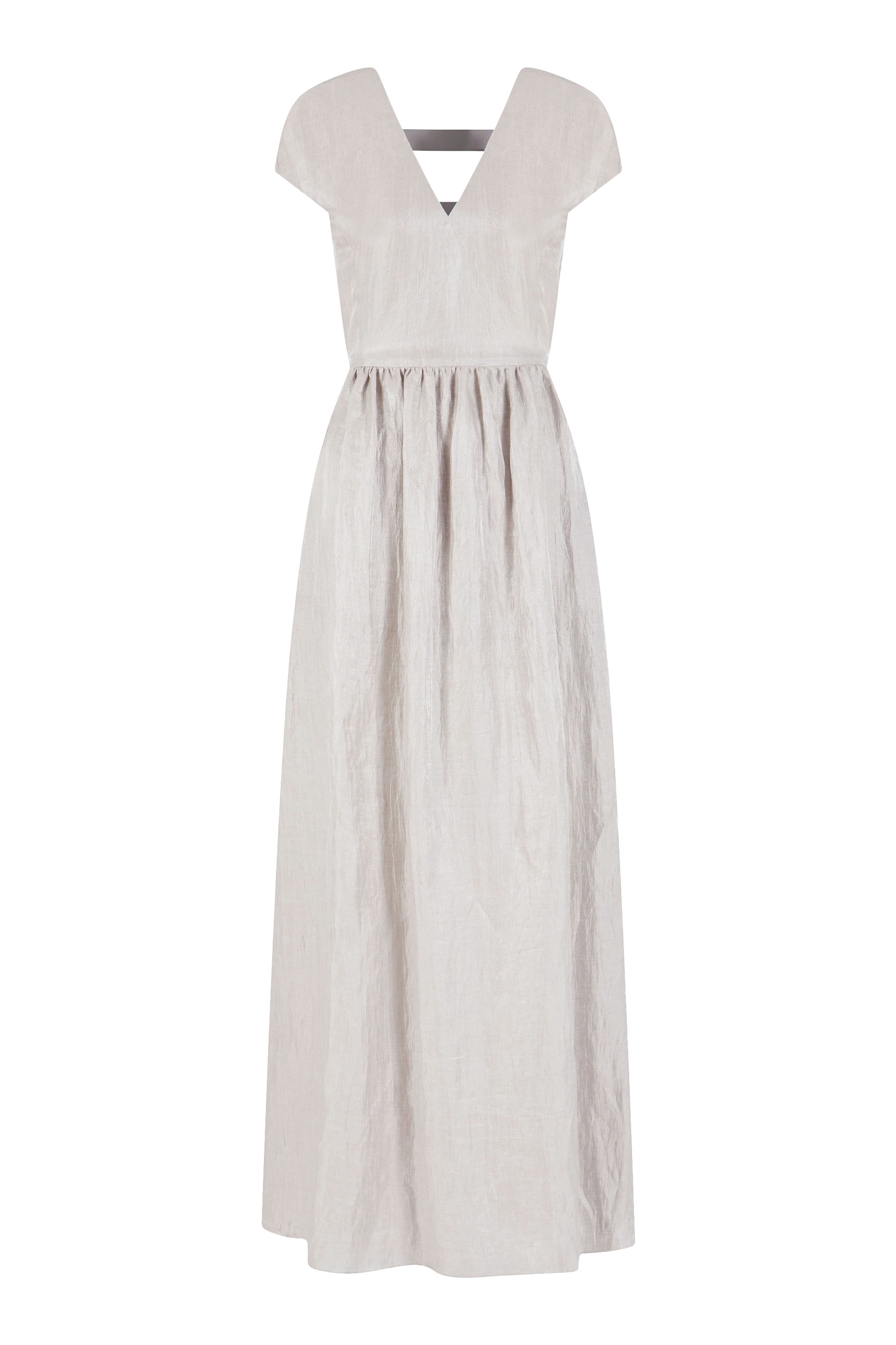 V-Neck Linen Maxi Dress