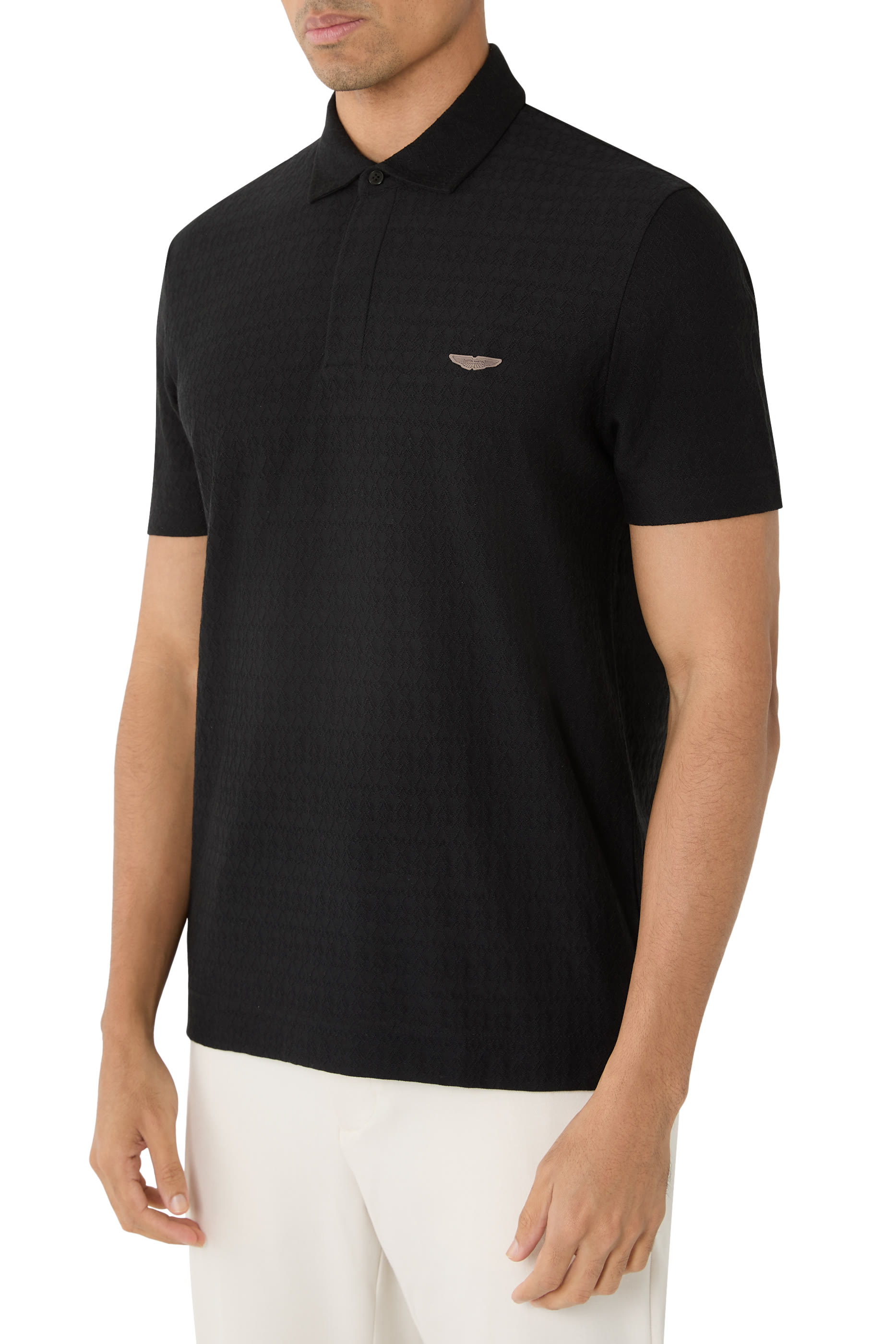 x Aston Martin Polo Shirt in Cotton and Silk