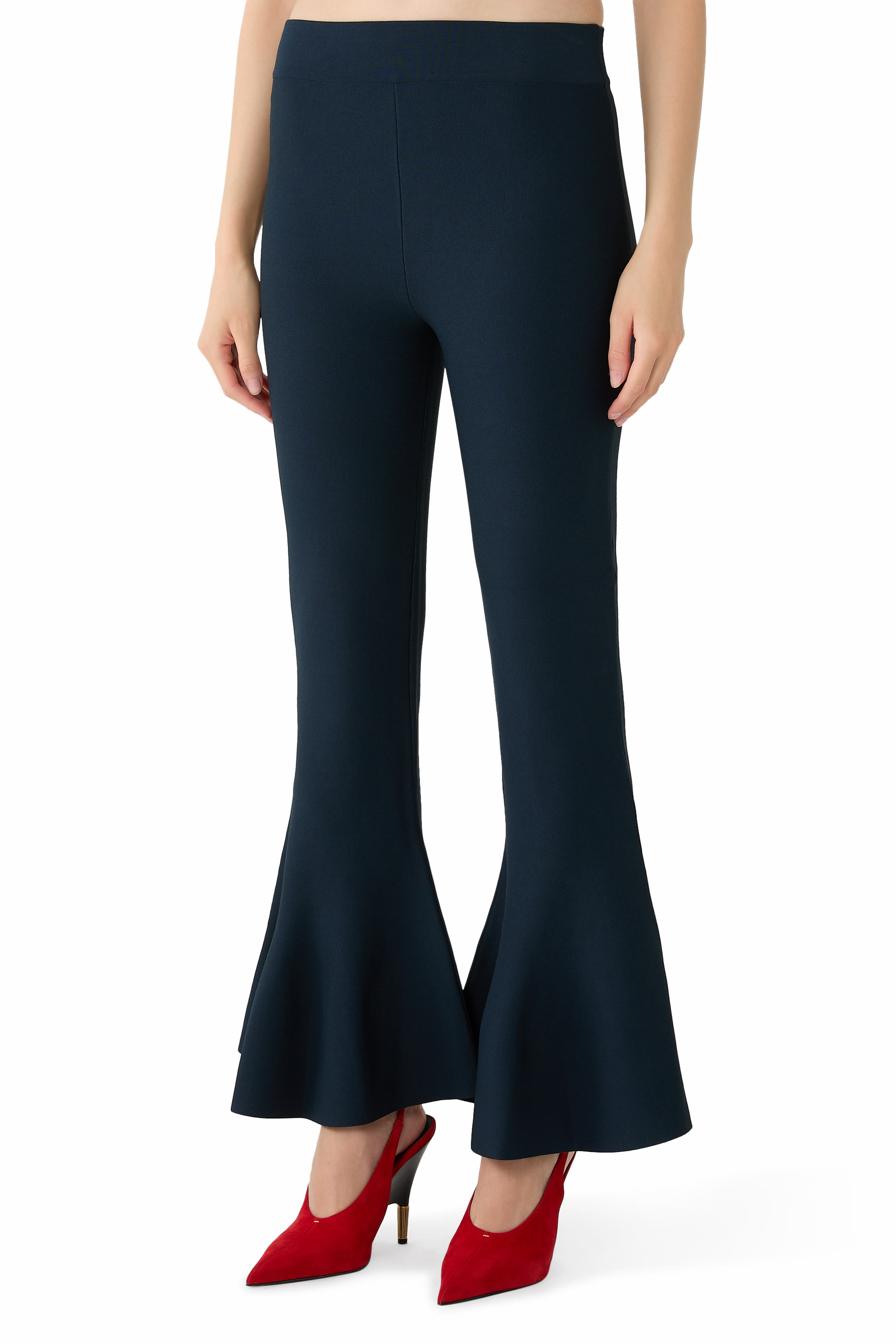 Compact Knit Peplum Trousers