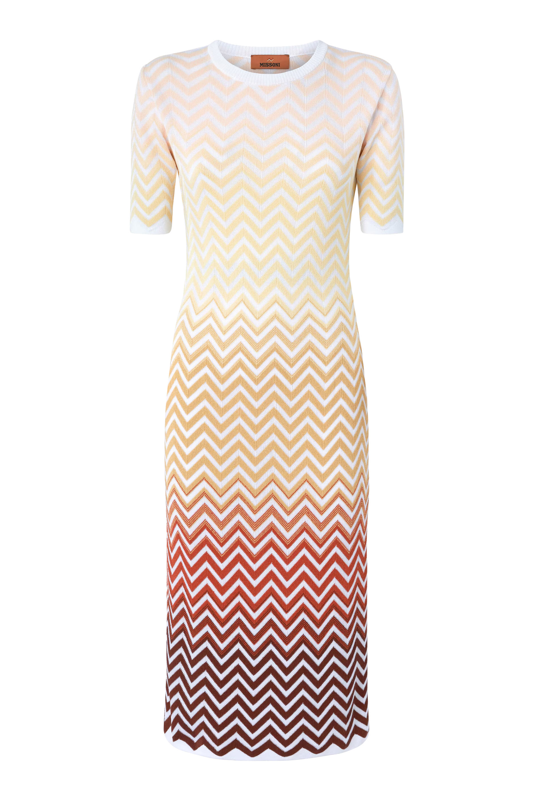 D&eacute;grad&eacute; Chevron Motif Midi Dress