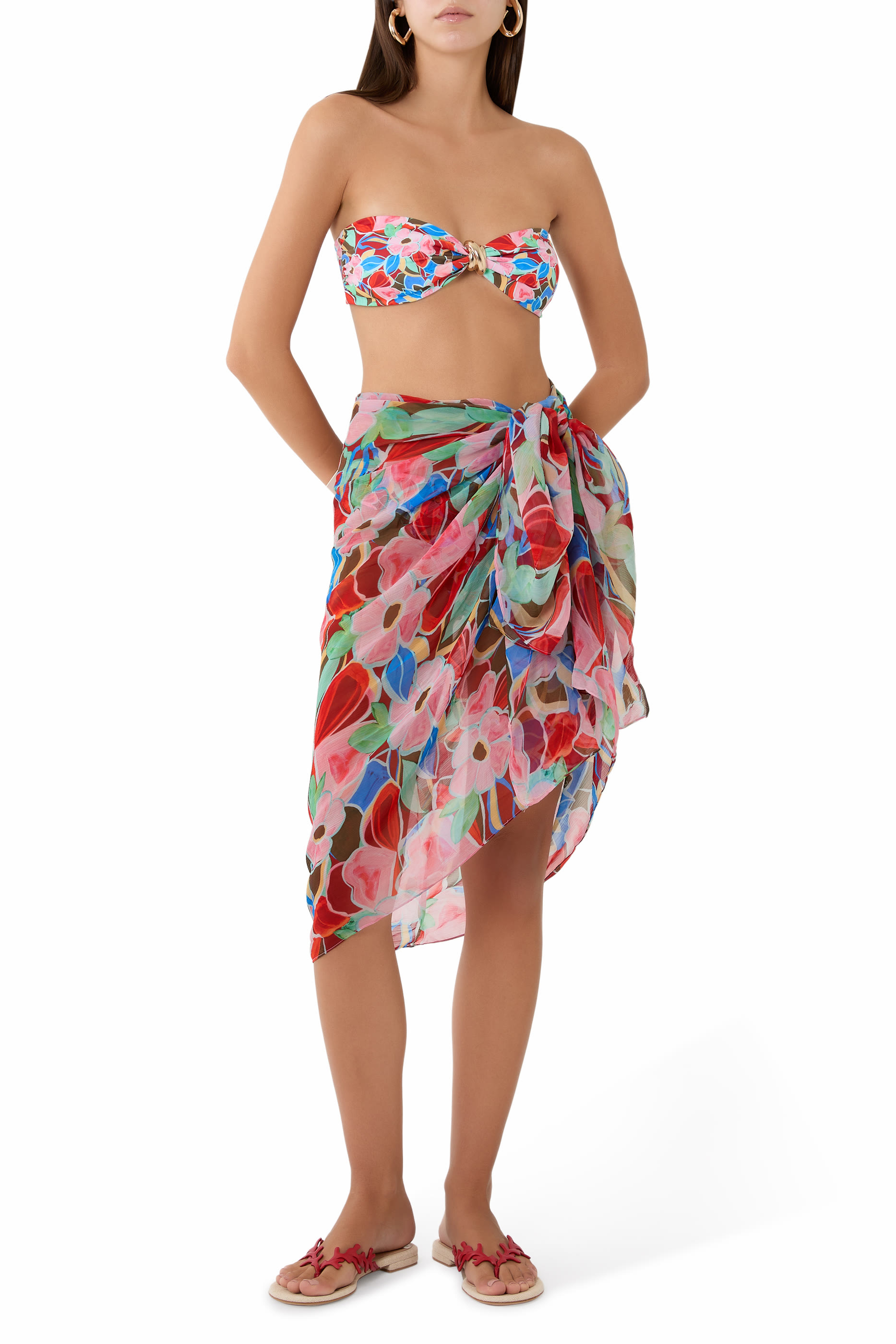 Santorini Bloom Print Sarong