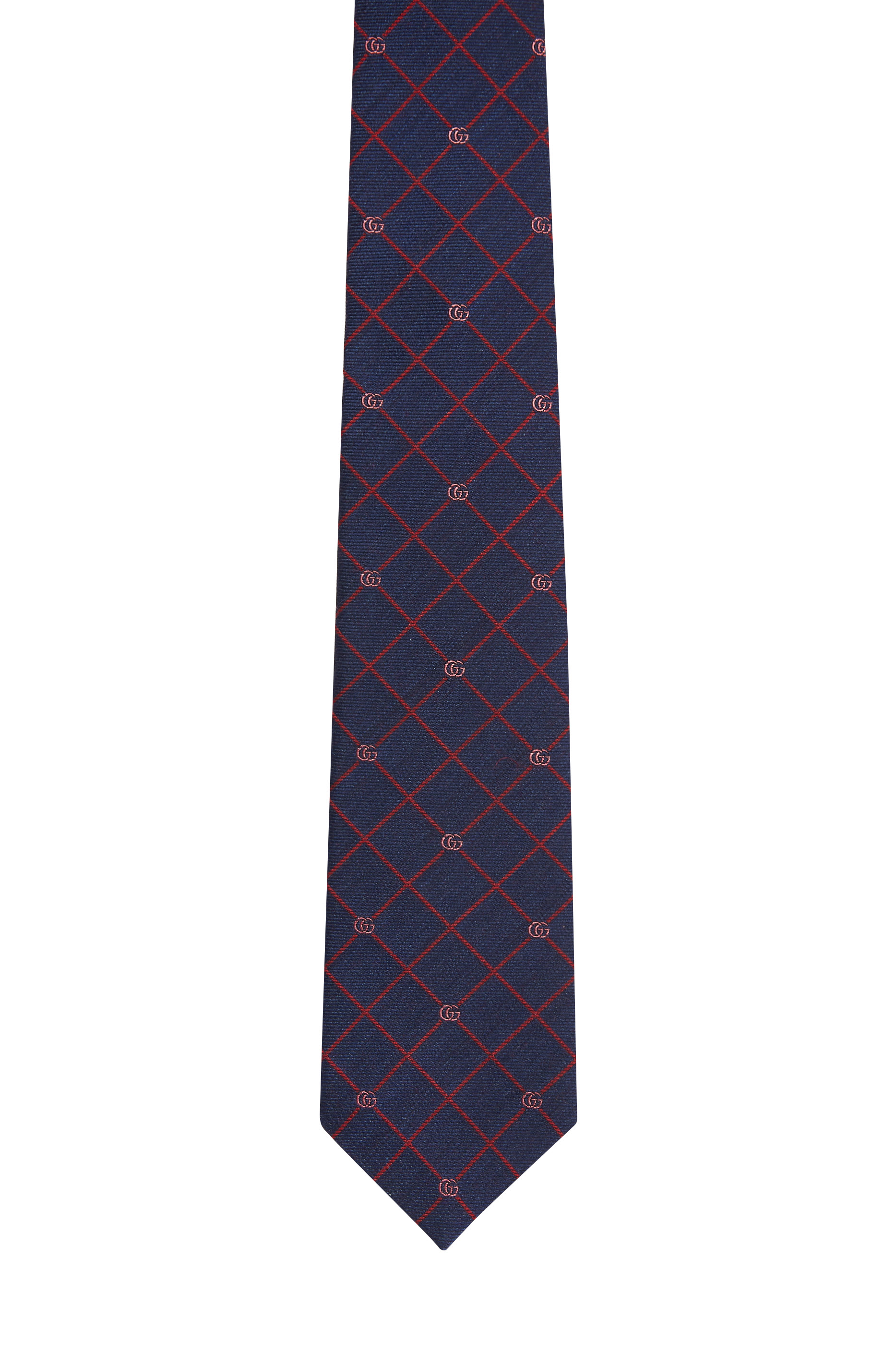 Double G Check Silk Jacquard Tie