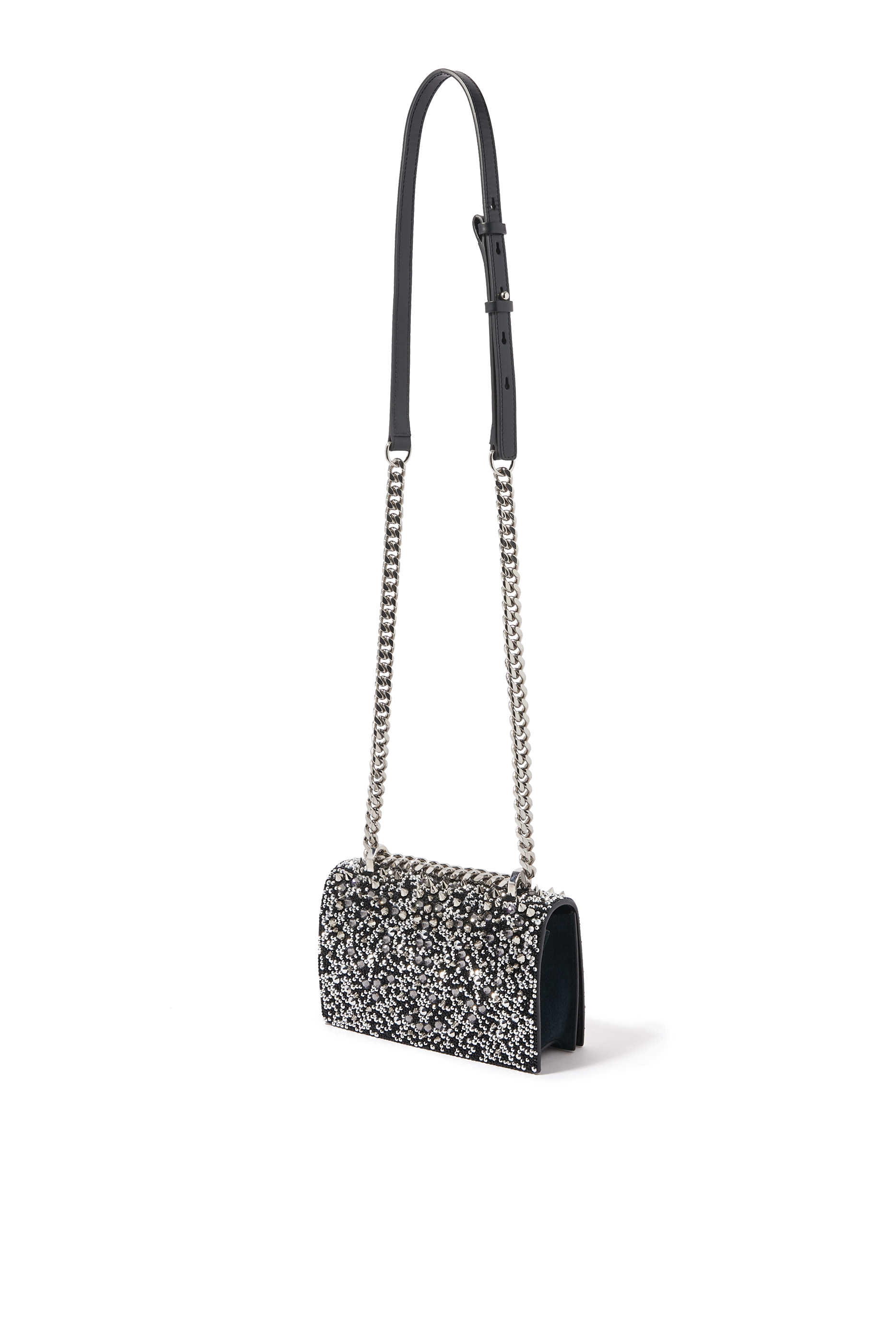 Crystal-Embellished Mini Jeweled Satchel