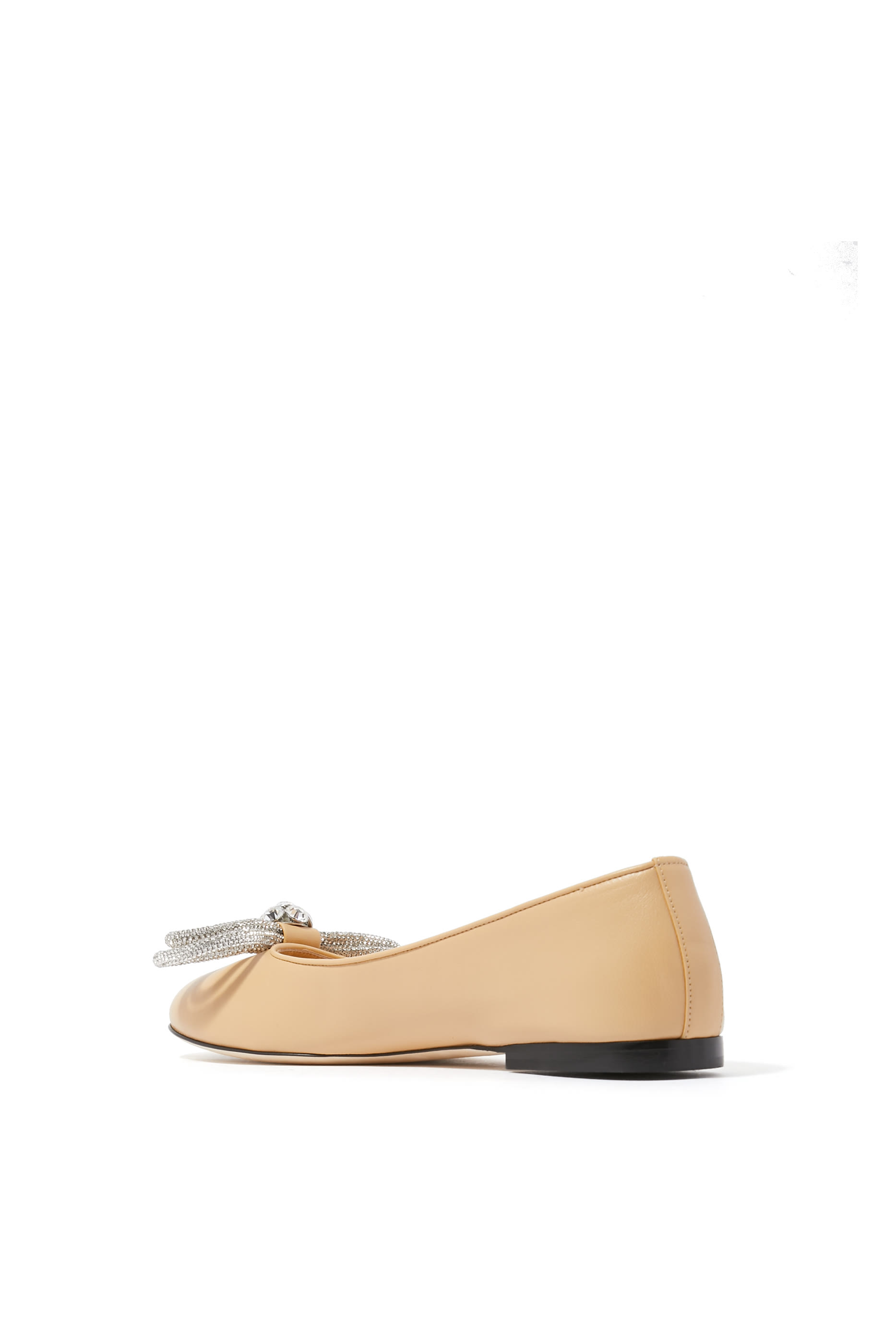 Double Bow Nappa Ballerina Flats