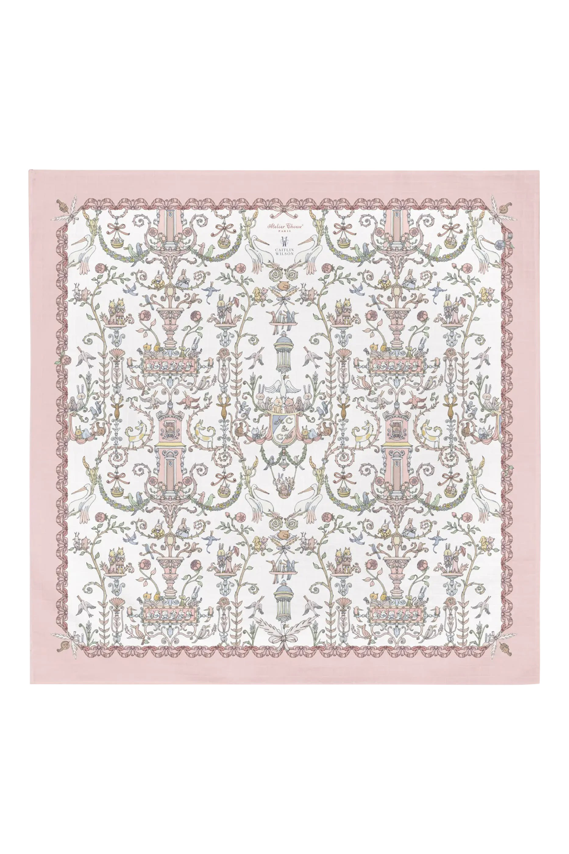 Kids Toile de Jouy Carré and Bib Set