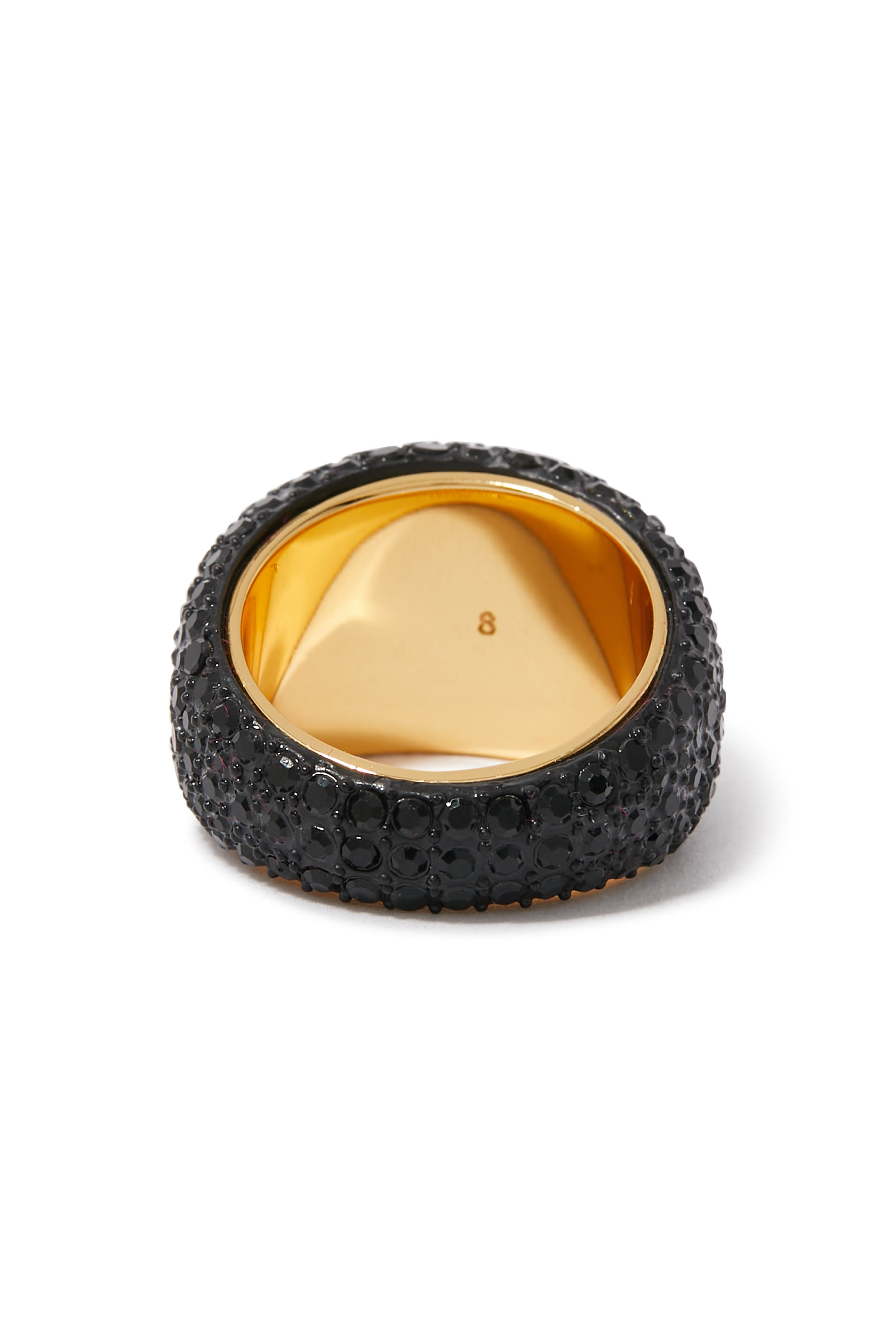 Pave Dome Ring, Brass & Crystals