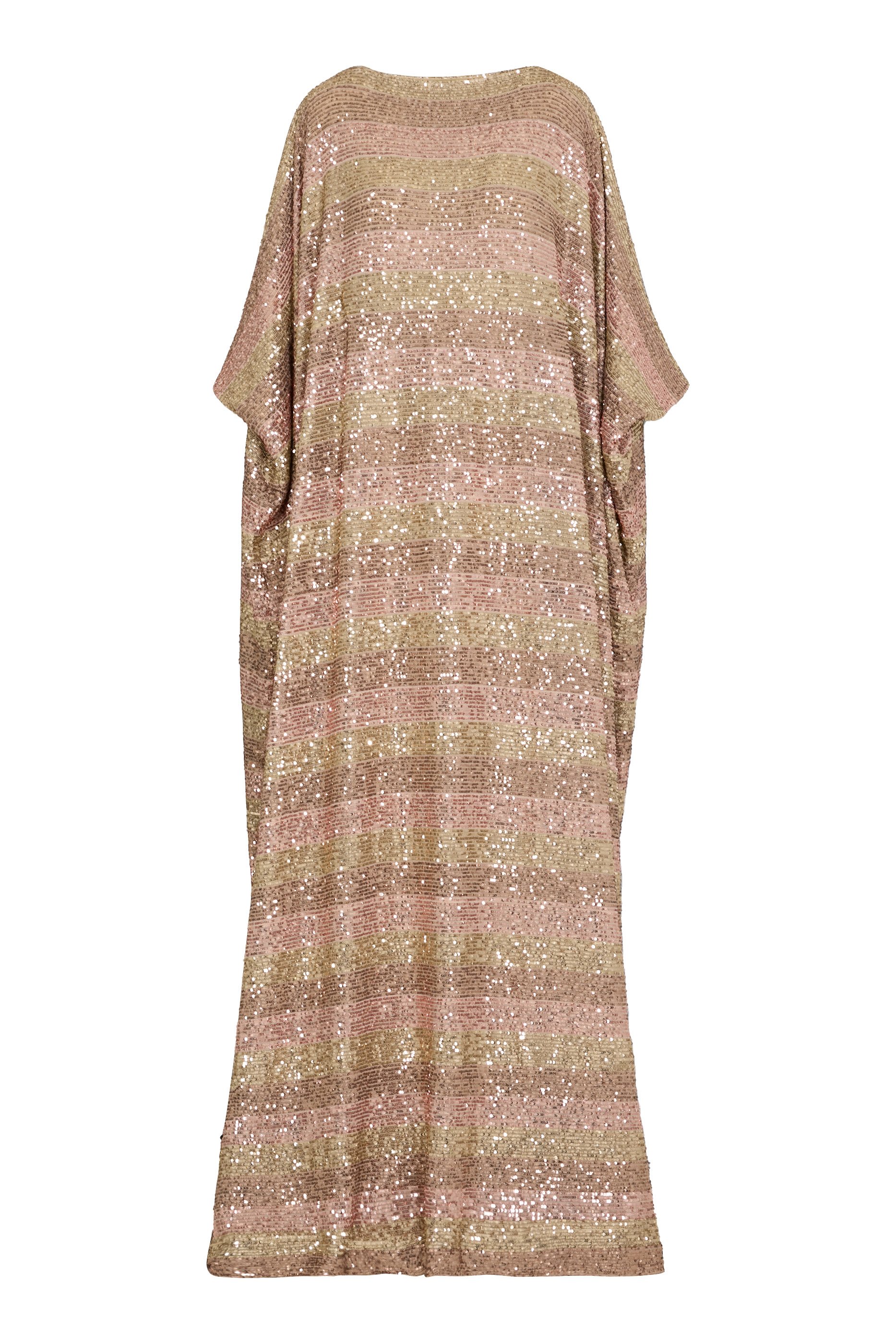 Striped Sequin Kaftan with Inner Belt