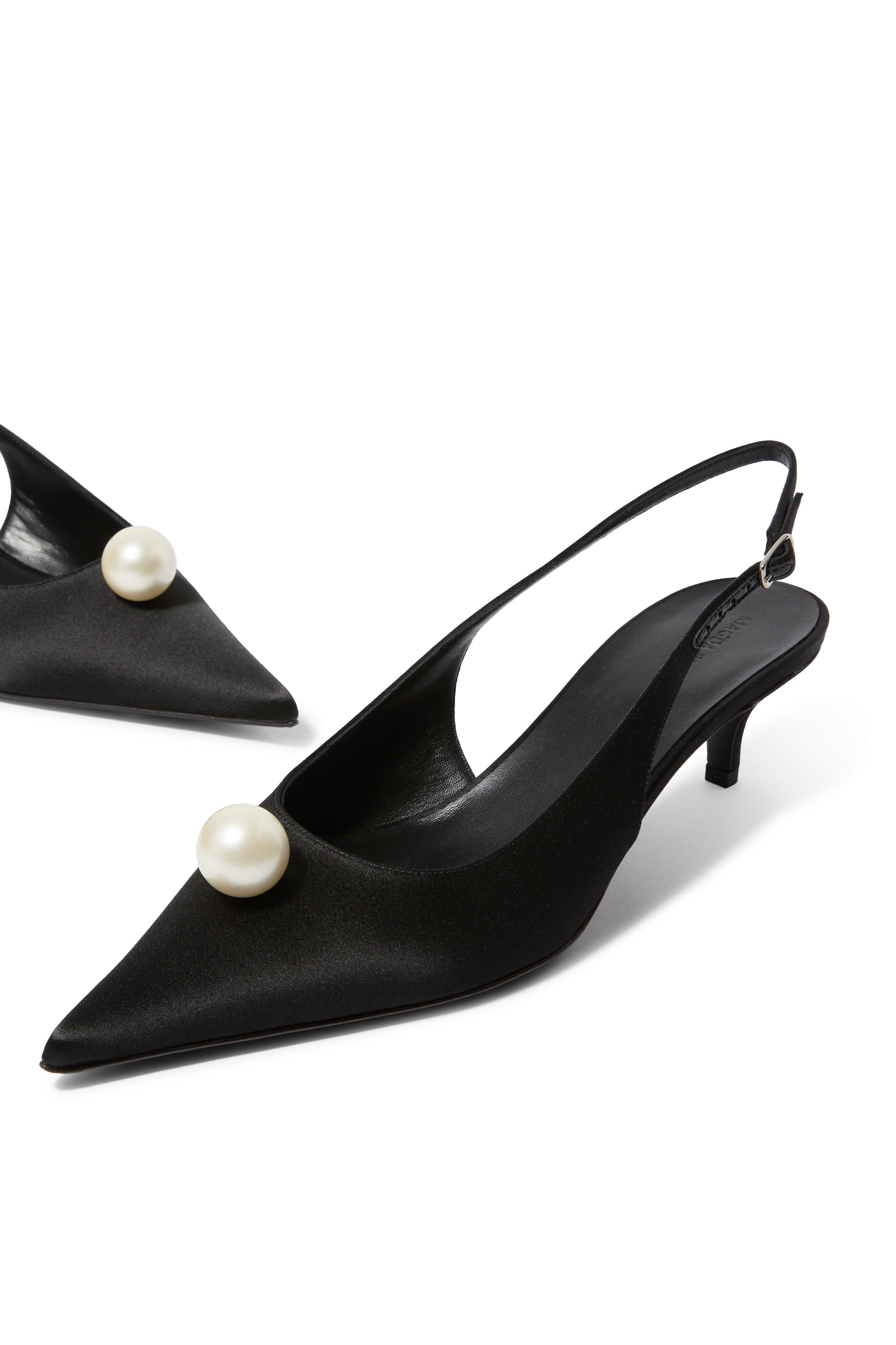 Slingback Pearl Kitten Heels