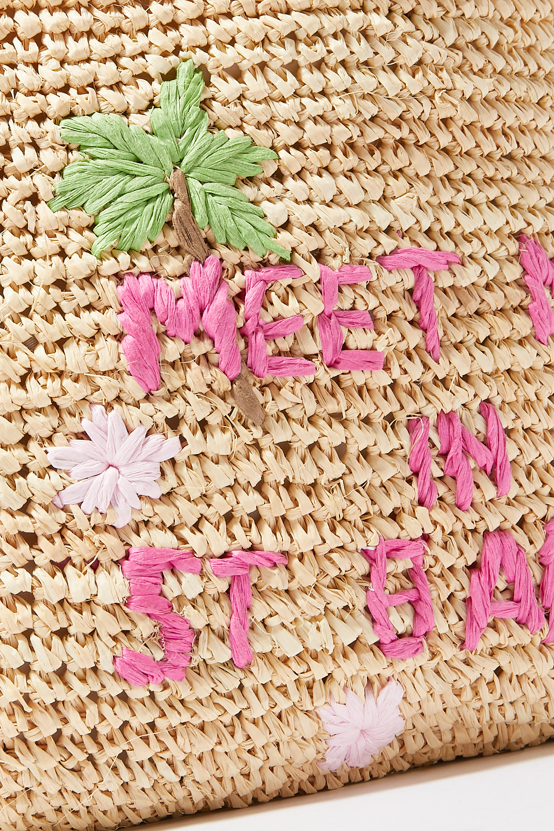 Raffia Beach Bag "Meet Me in St Barth"