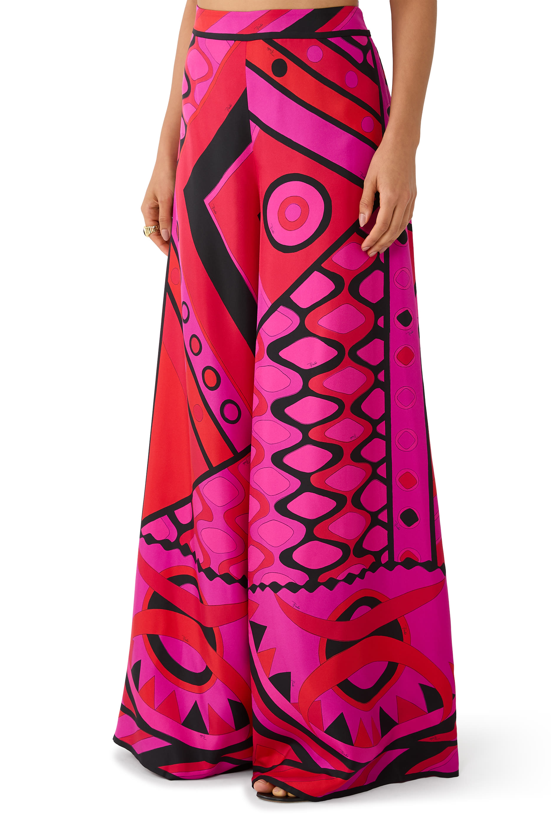 Printed Wide-Leg Pants