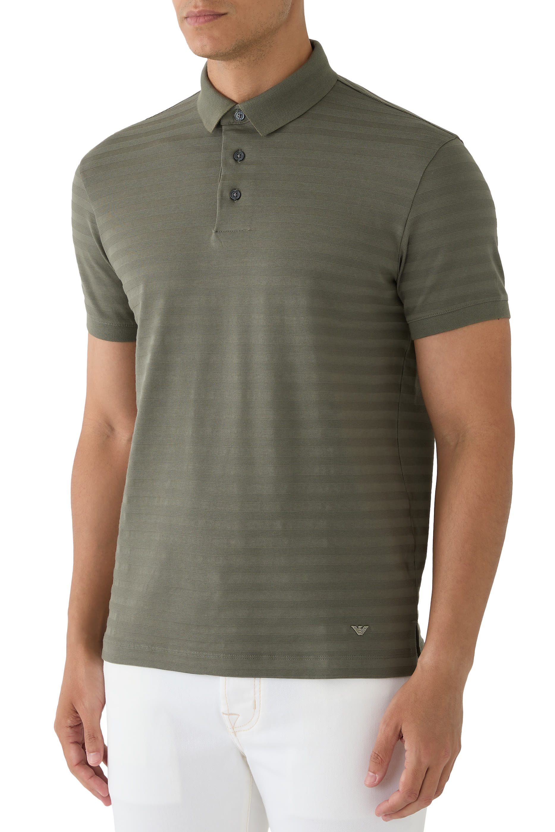 Horizontal Stripe Effect Polo Shirt