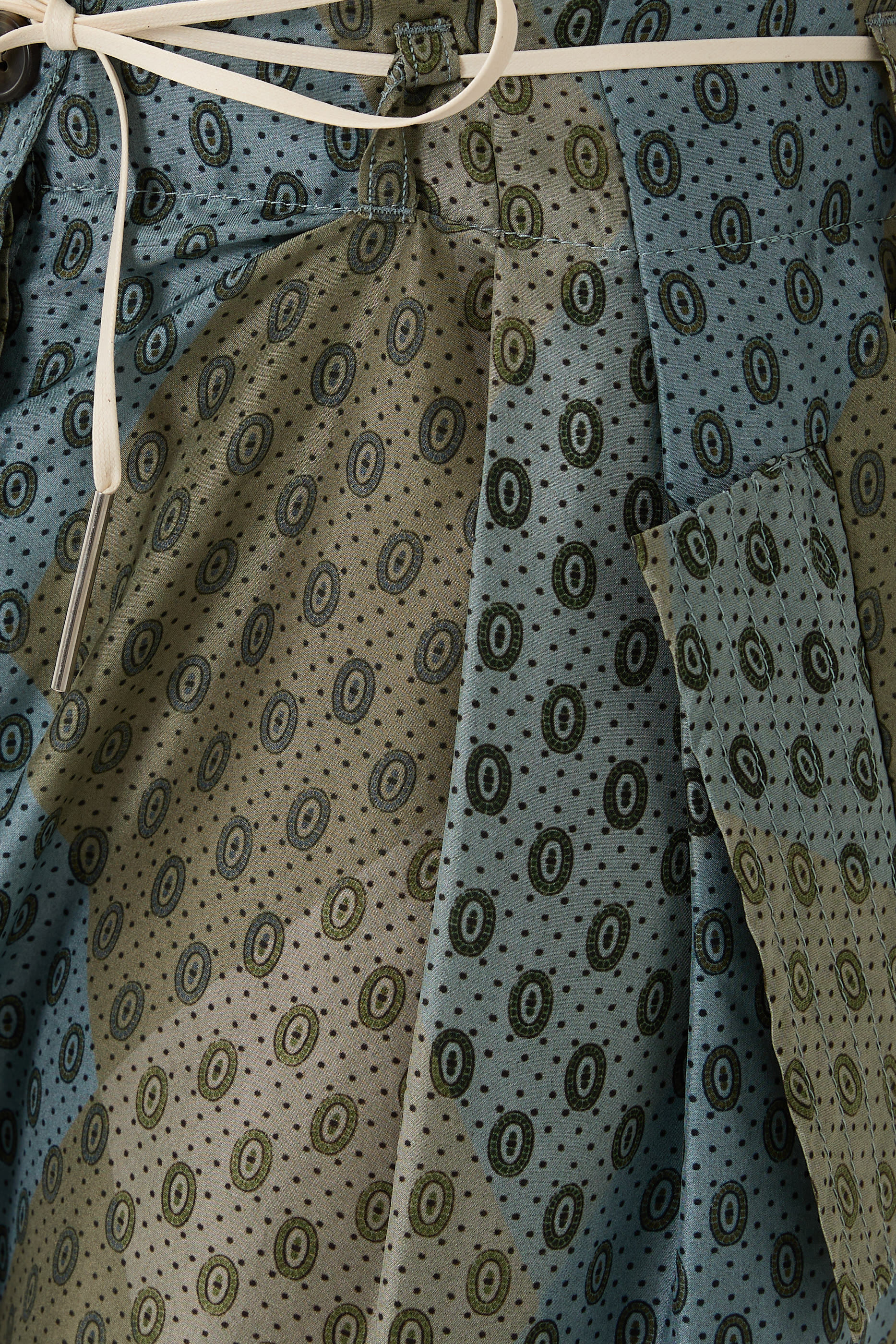 Argyle Pattern Silk Cargo Pants