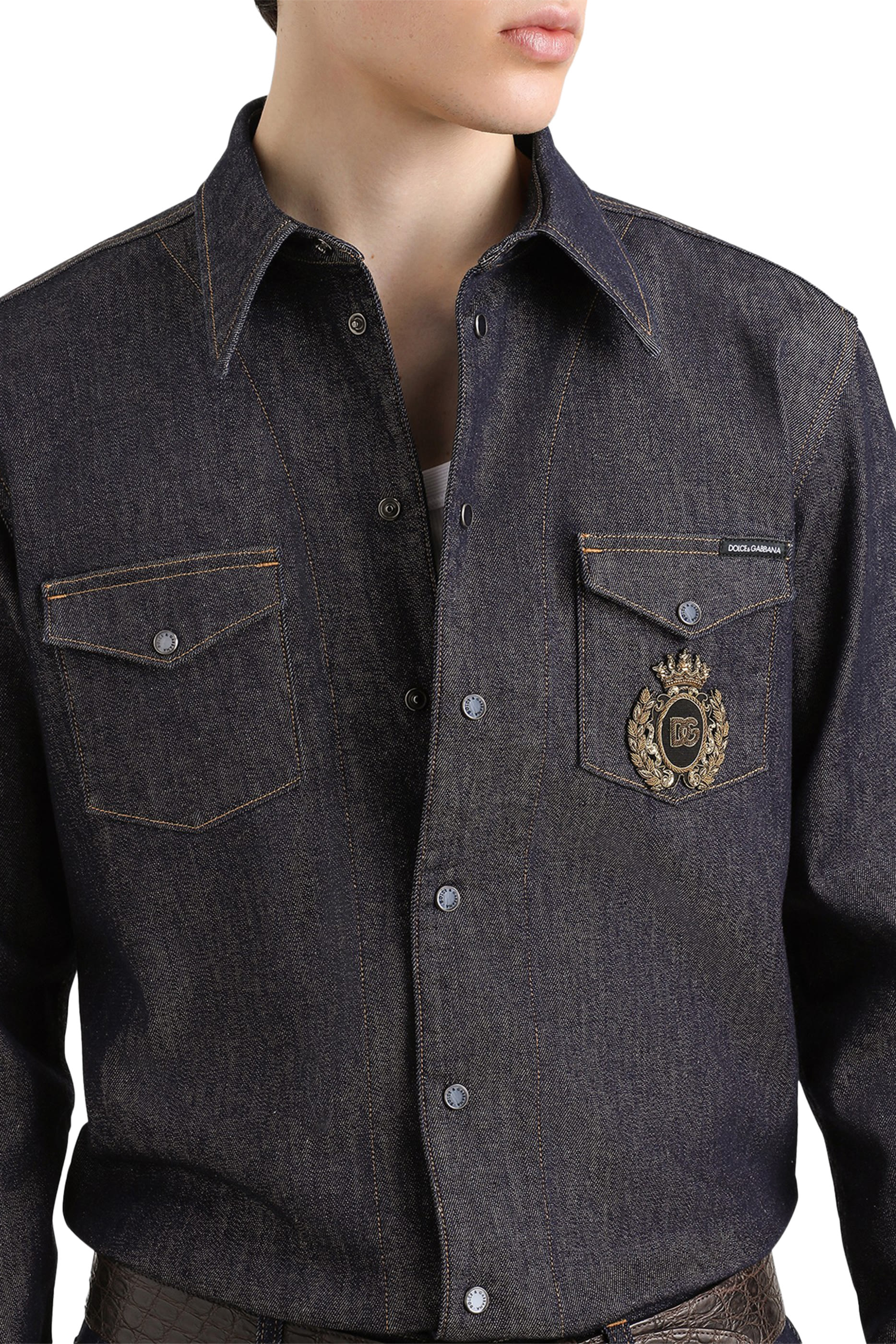 Heraldic Emblem Denim Shirt