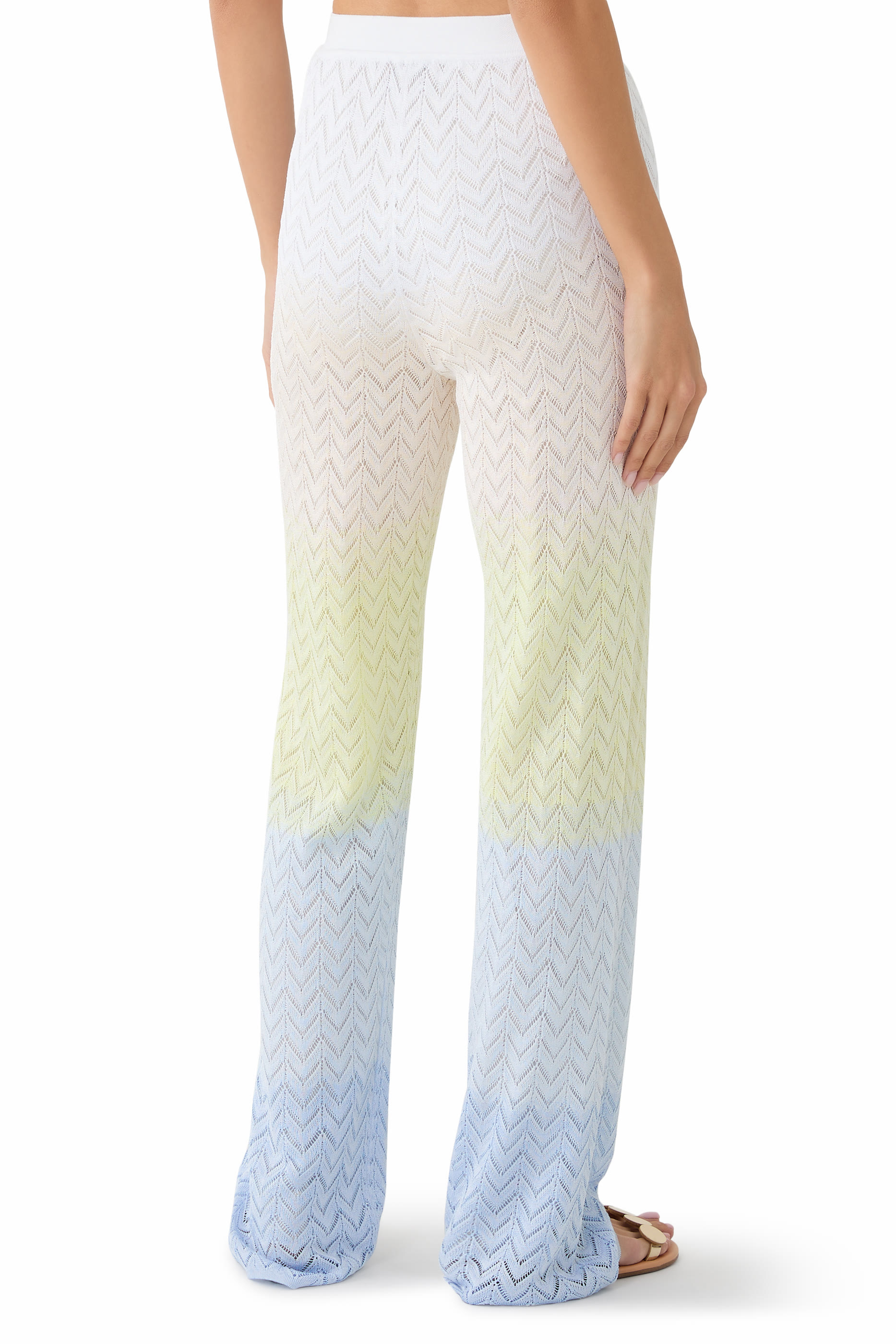 Chevron Lace Degrade' Wide Leg Pants