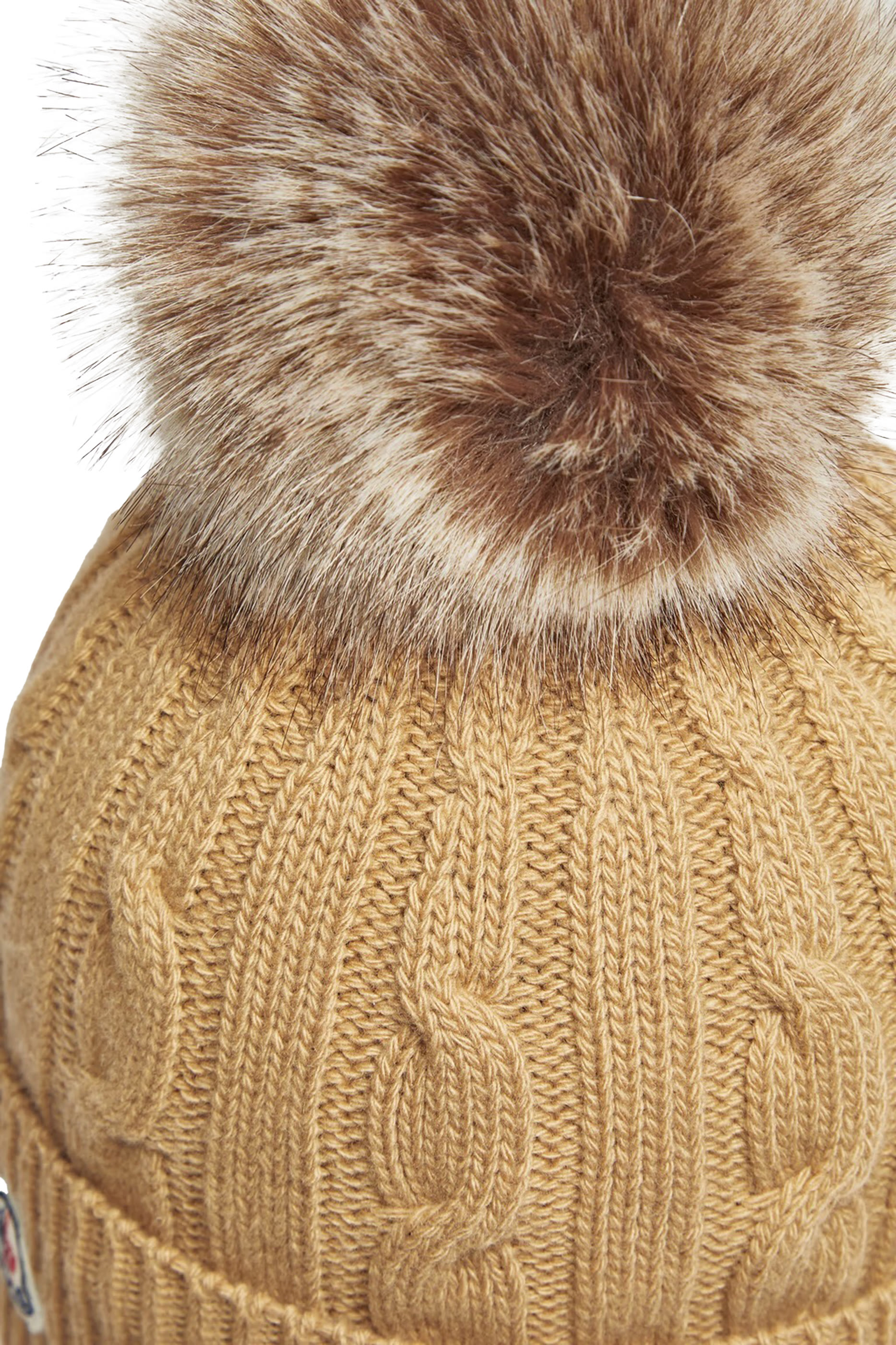 Wool & Cashmere Beanie with Faux Fur Pom Pom