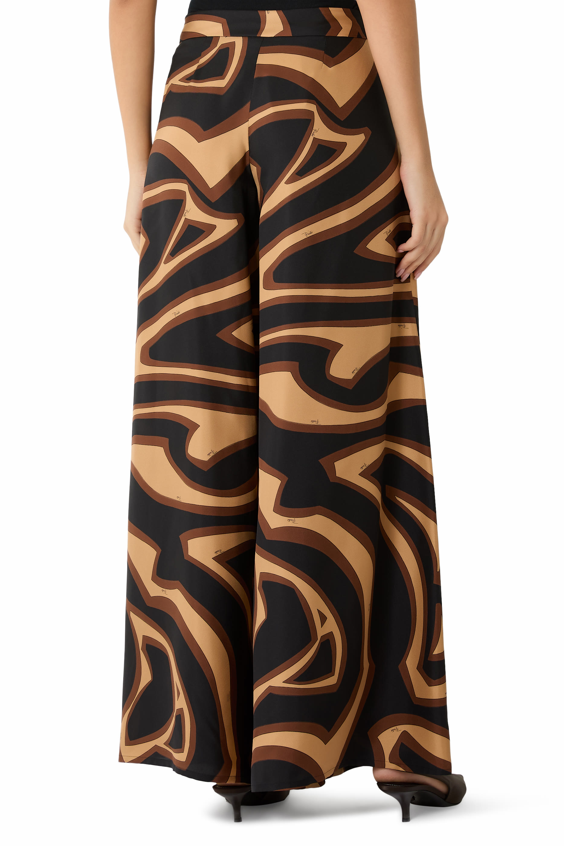  Labyrinth Print Wide-Leg Trousers