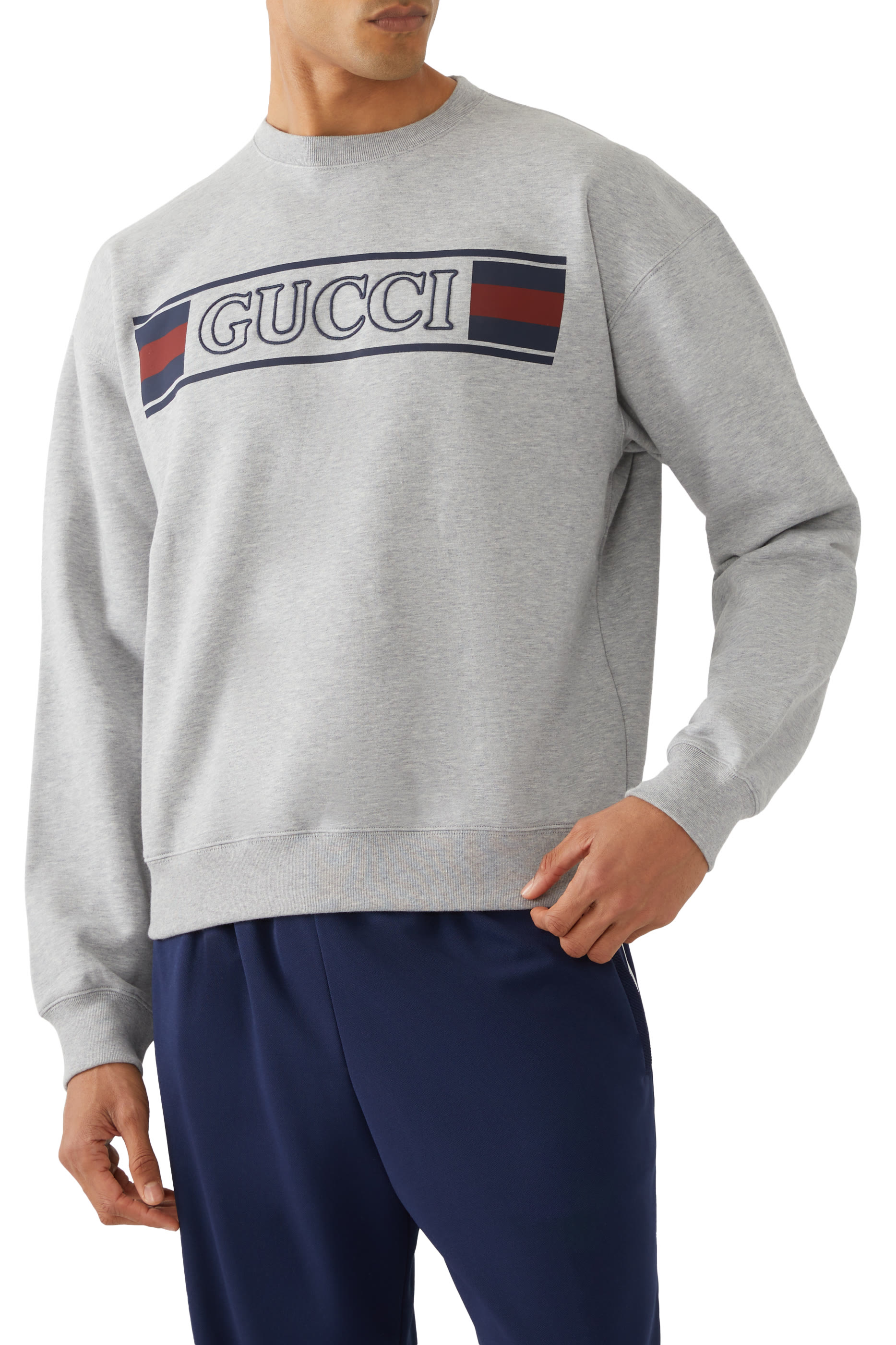 Logo Embroidered Cotton Jersey Sweatshirt