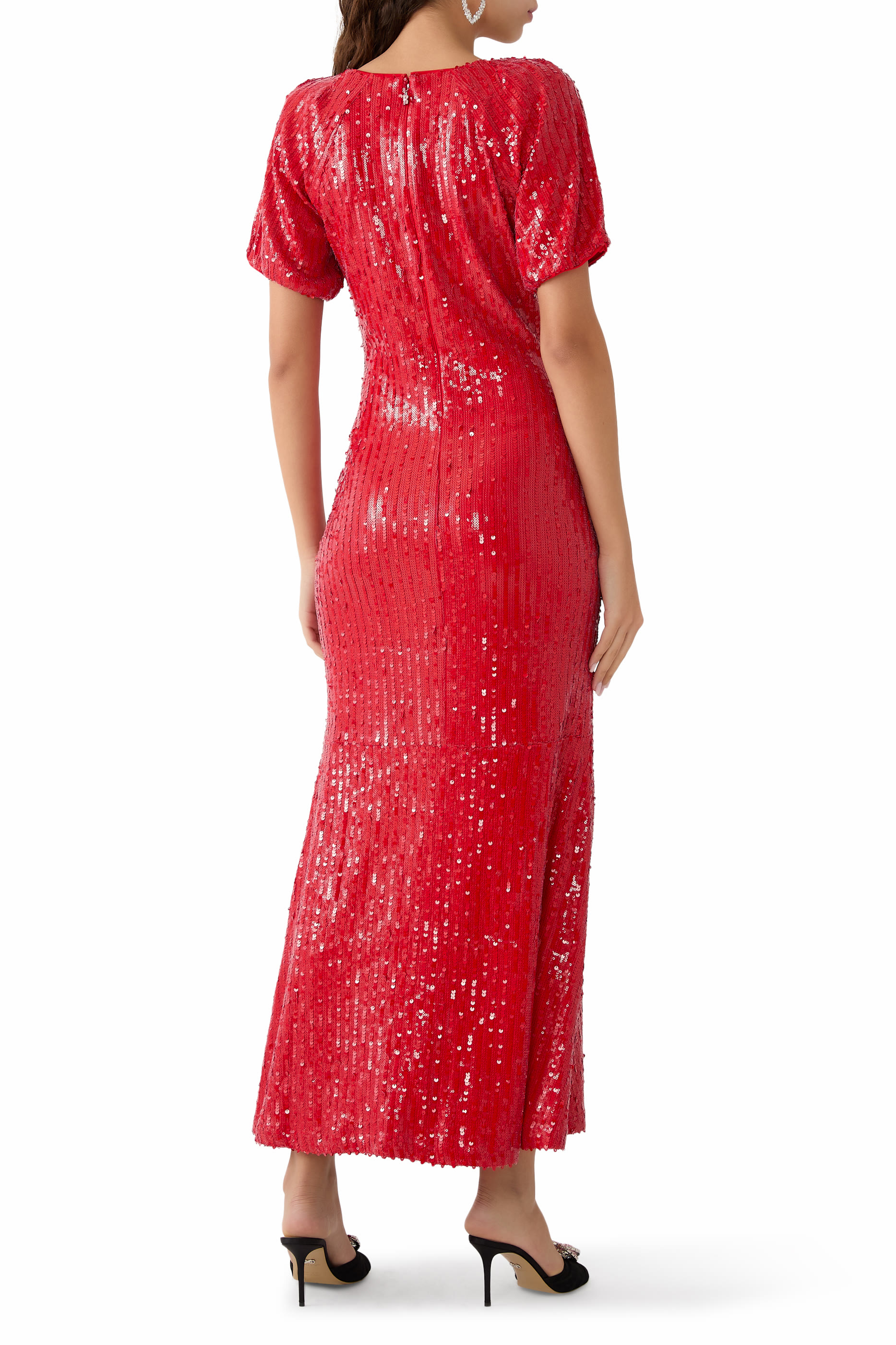 Sequins N-Neck Midi Dress
