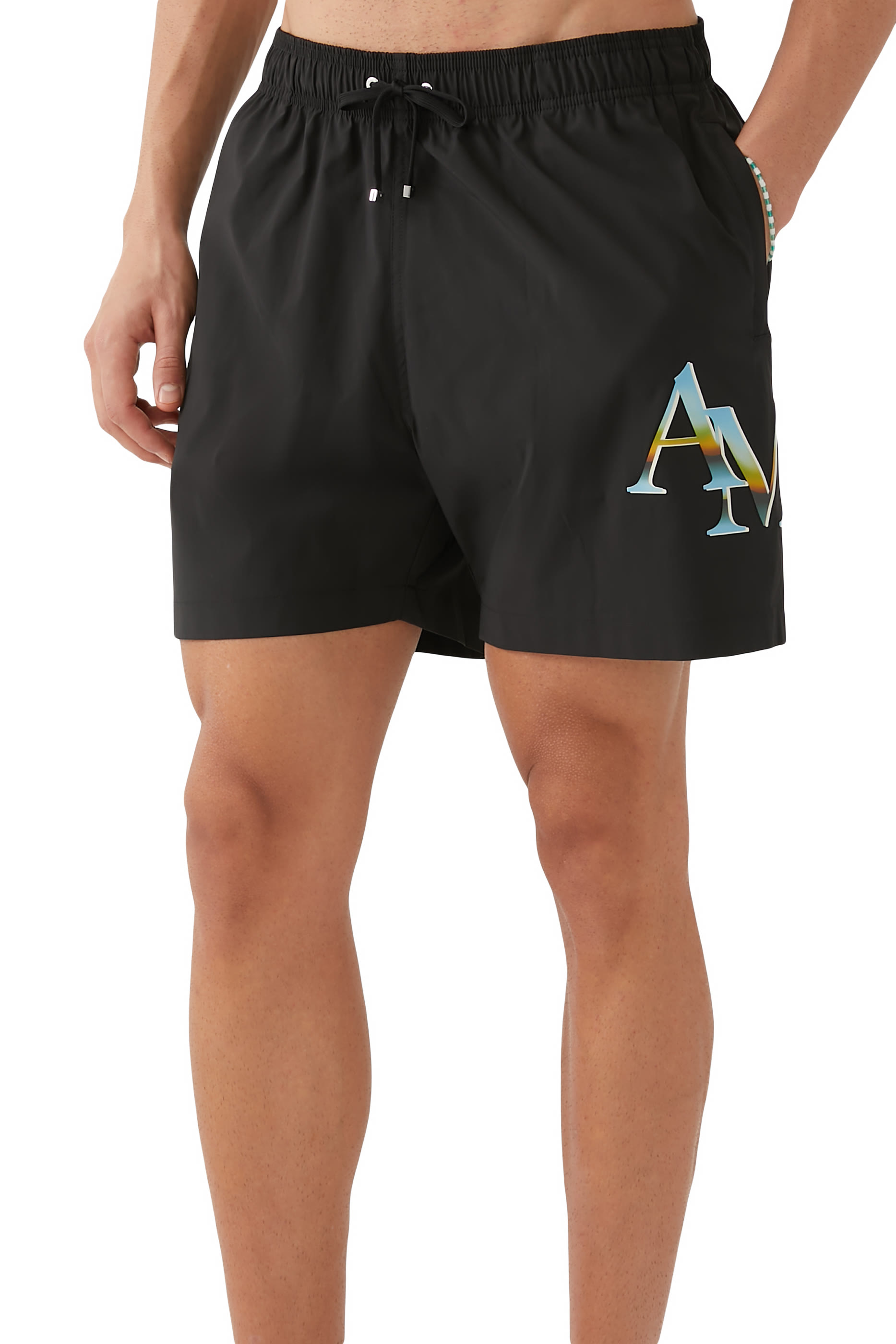 Staggered Chrome Swim Trunks