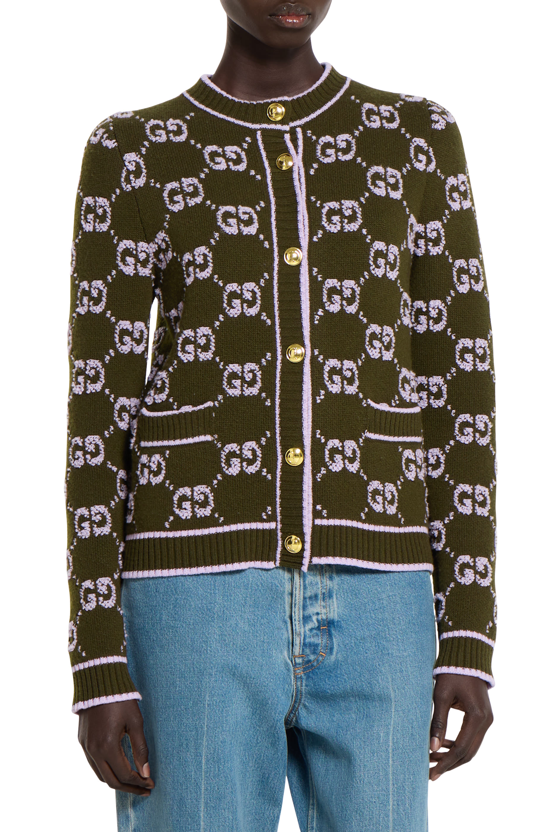  GG Wool Bouclé Jacquard Cardigan