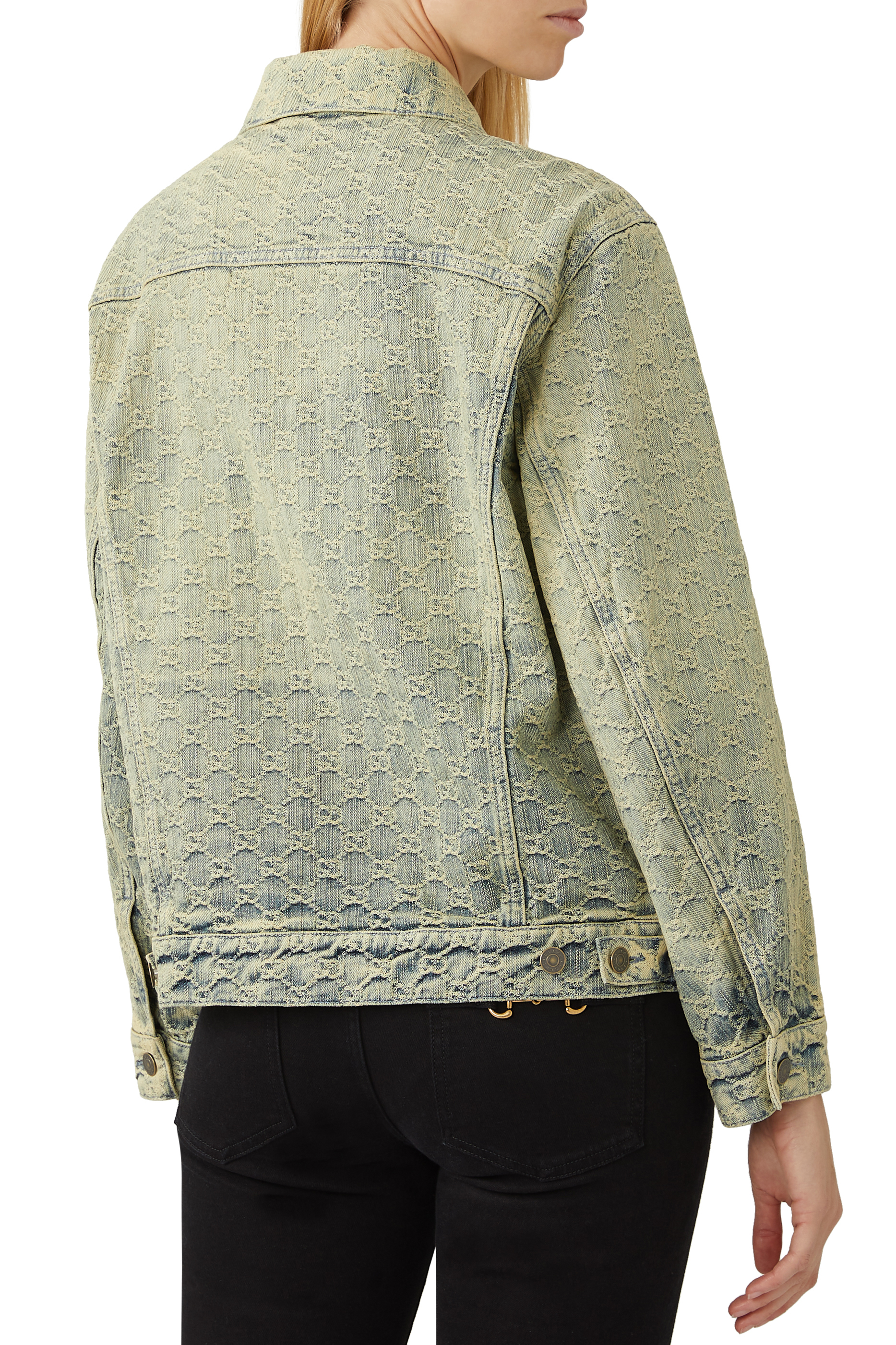 GG Eco-Washed Jacquard Denim Jacket