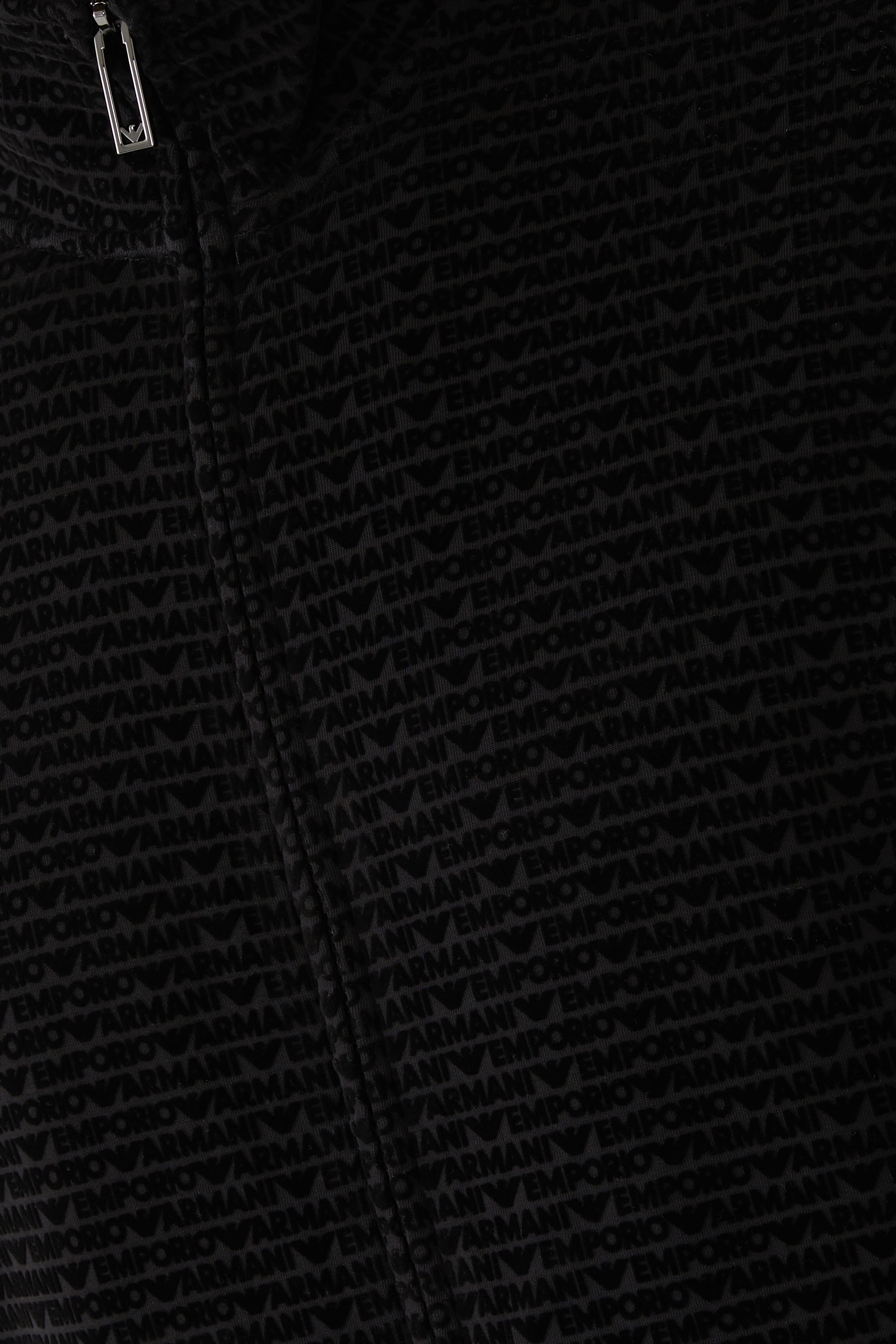 Full-Zip Jersey Sweatshirt with All-Over Flocked Lettering