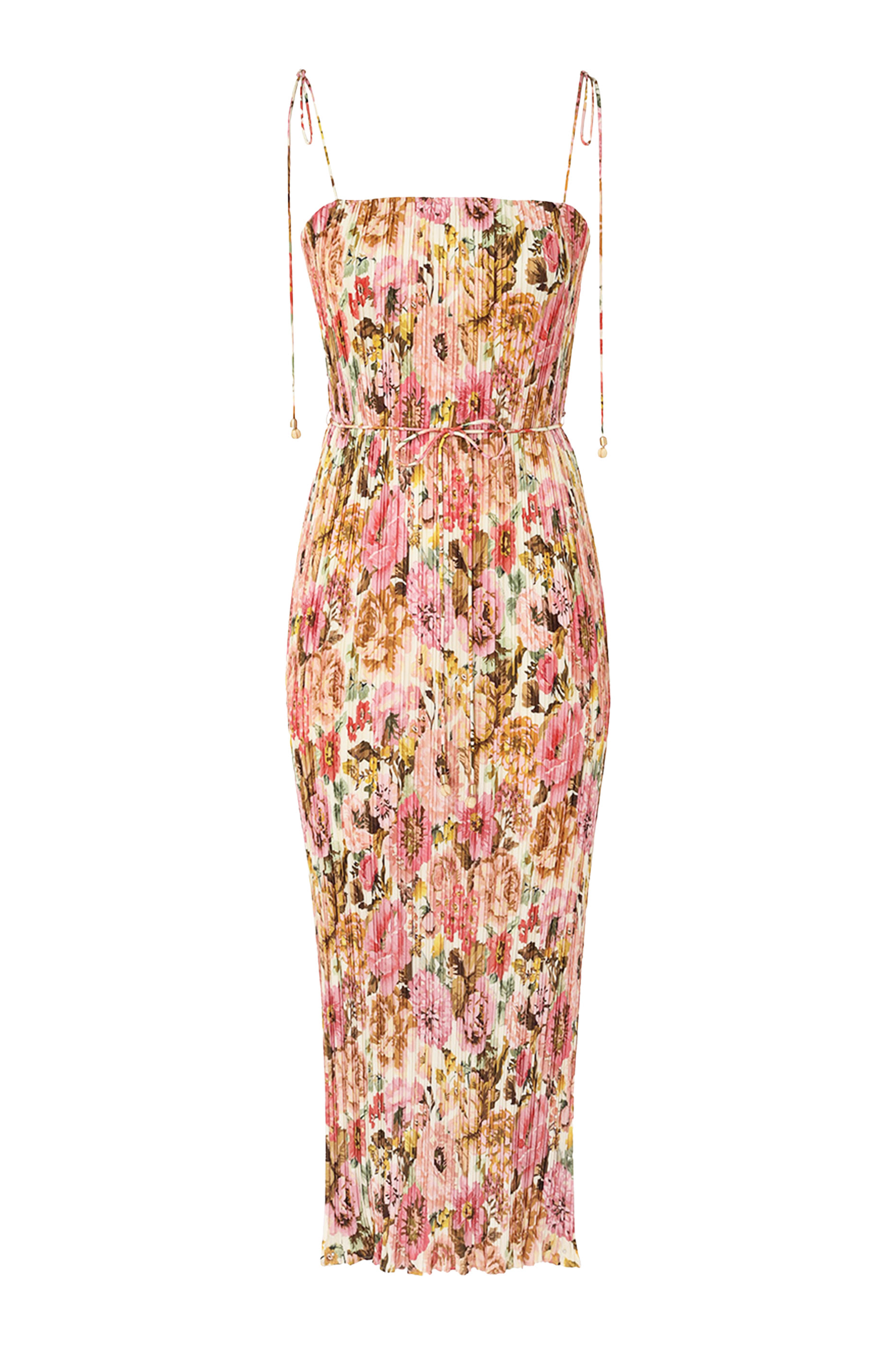 Golden Pleated Slip Dress