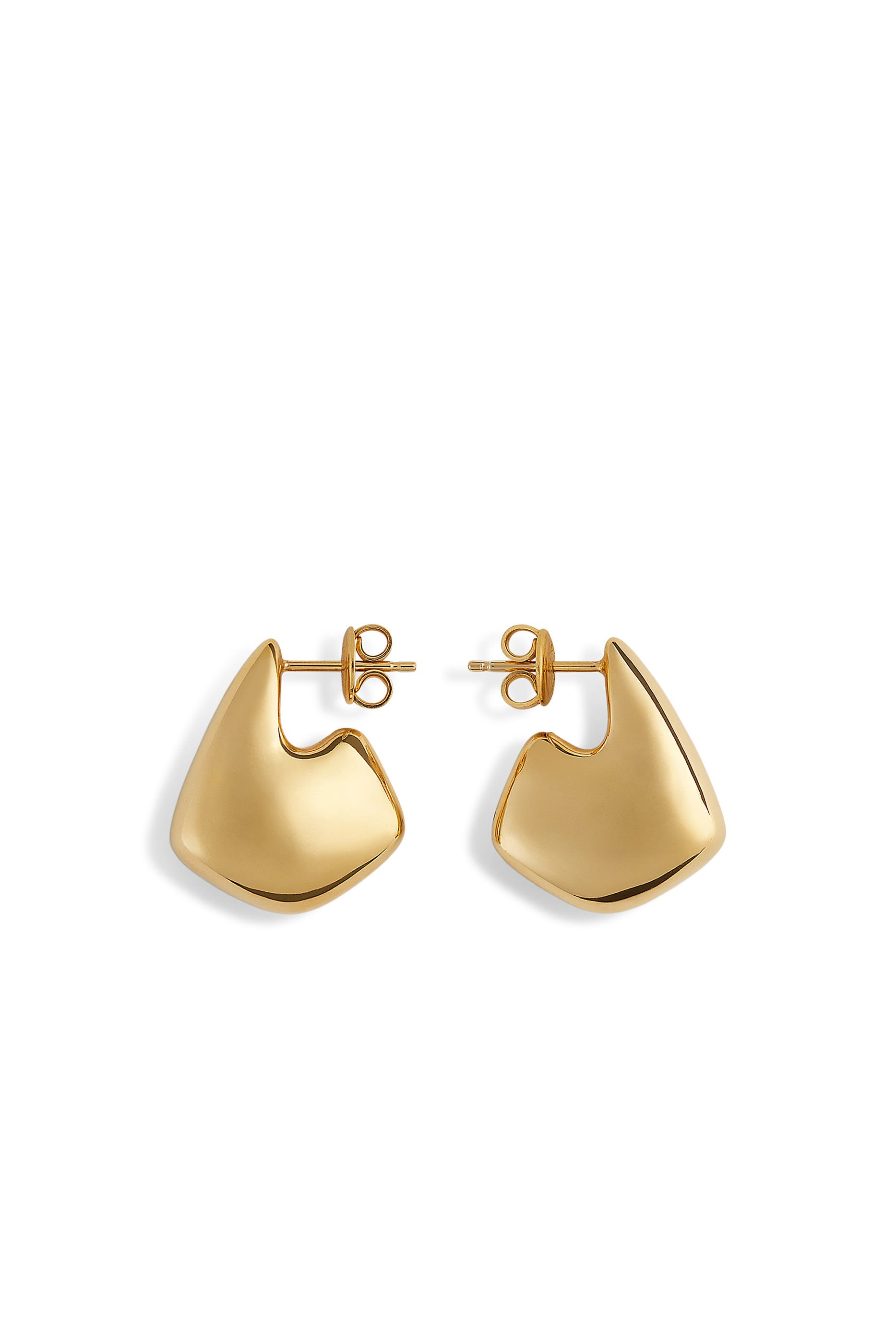 Small Fin Earrings, 18k Gold-Finish Sterling Silver