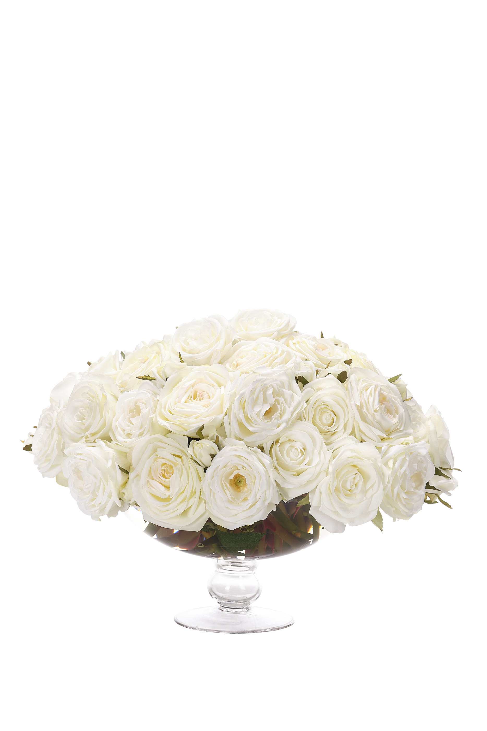 Rose in a Footed Clear Vase