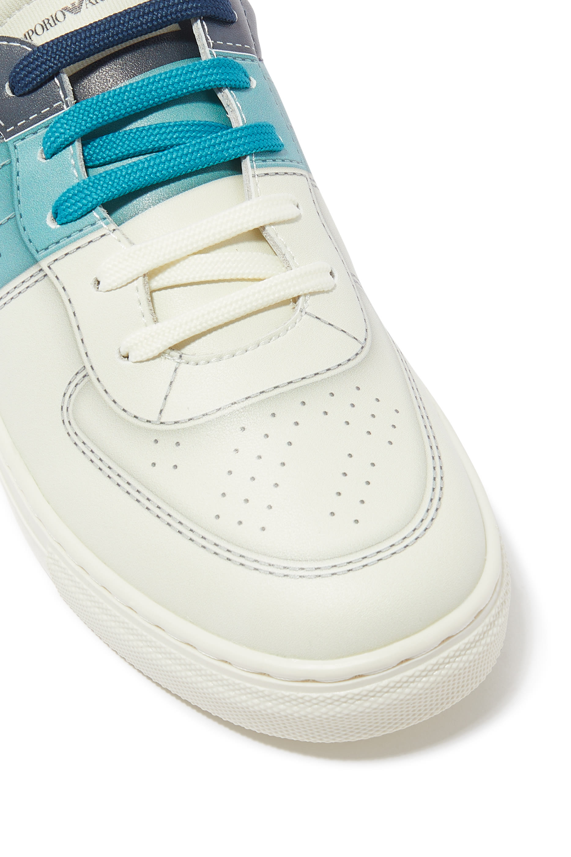 Kids EA Logo Leather Sneakers