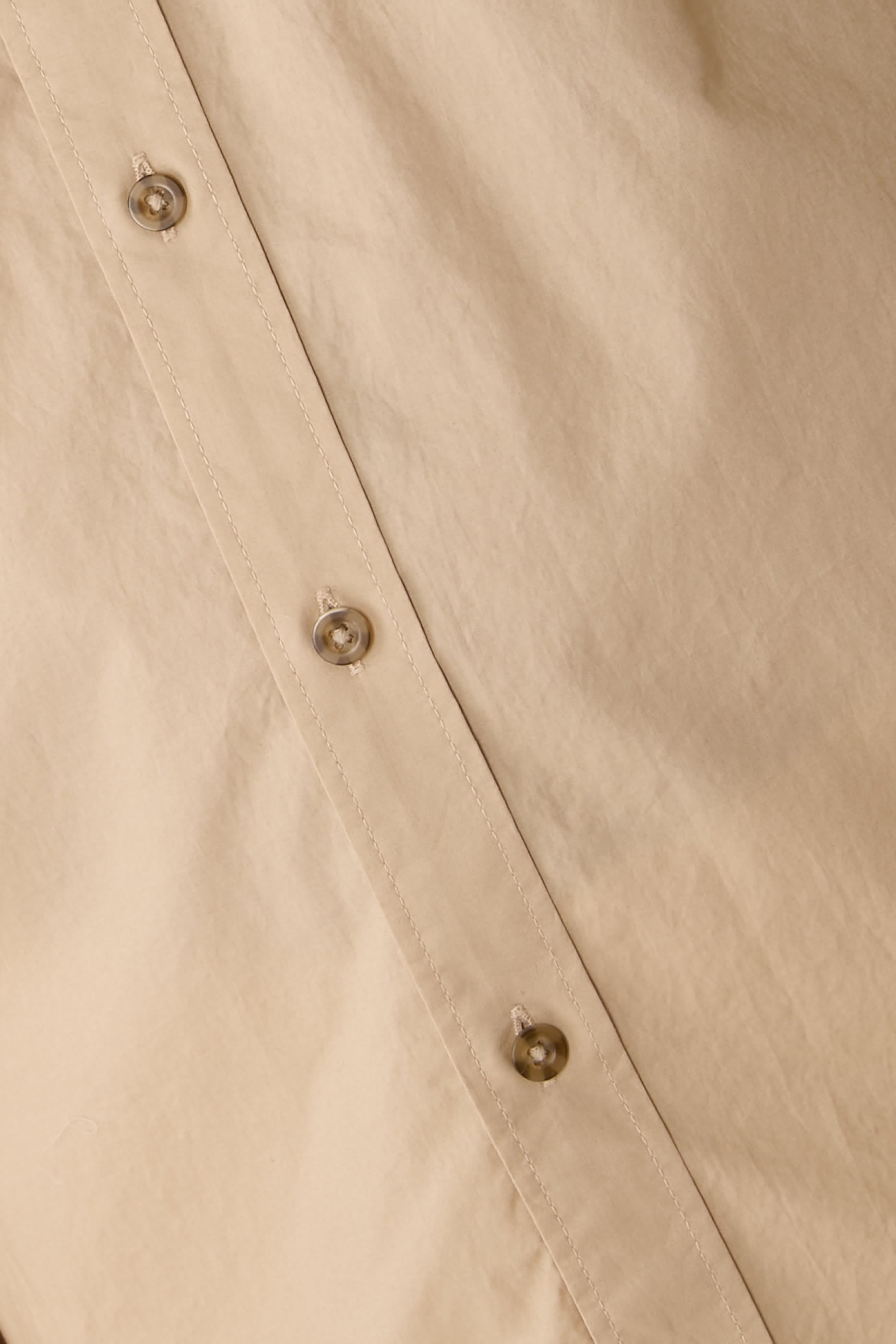 Cotton Poplin Button-Front Shirt 