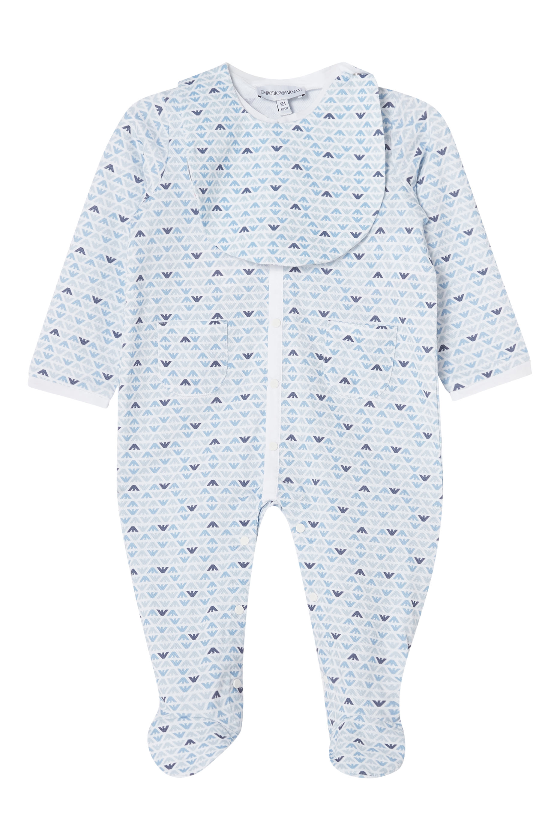 Kids Eagle Cotton Romper & Bib Set