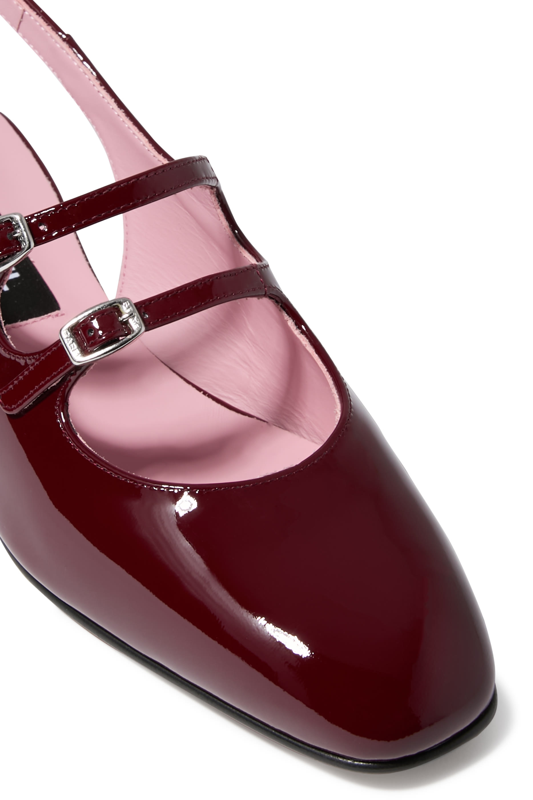 Pêche Patent Leather Slingback Mary Janes